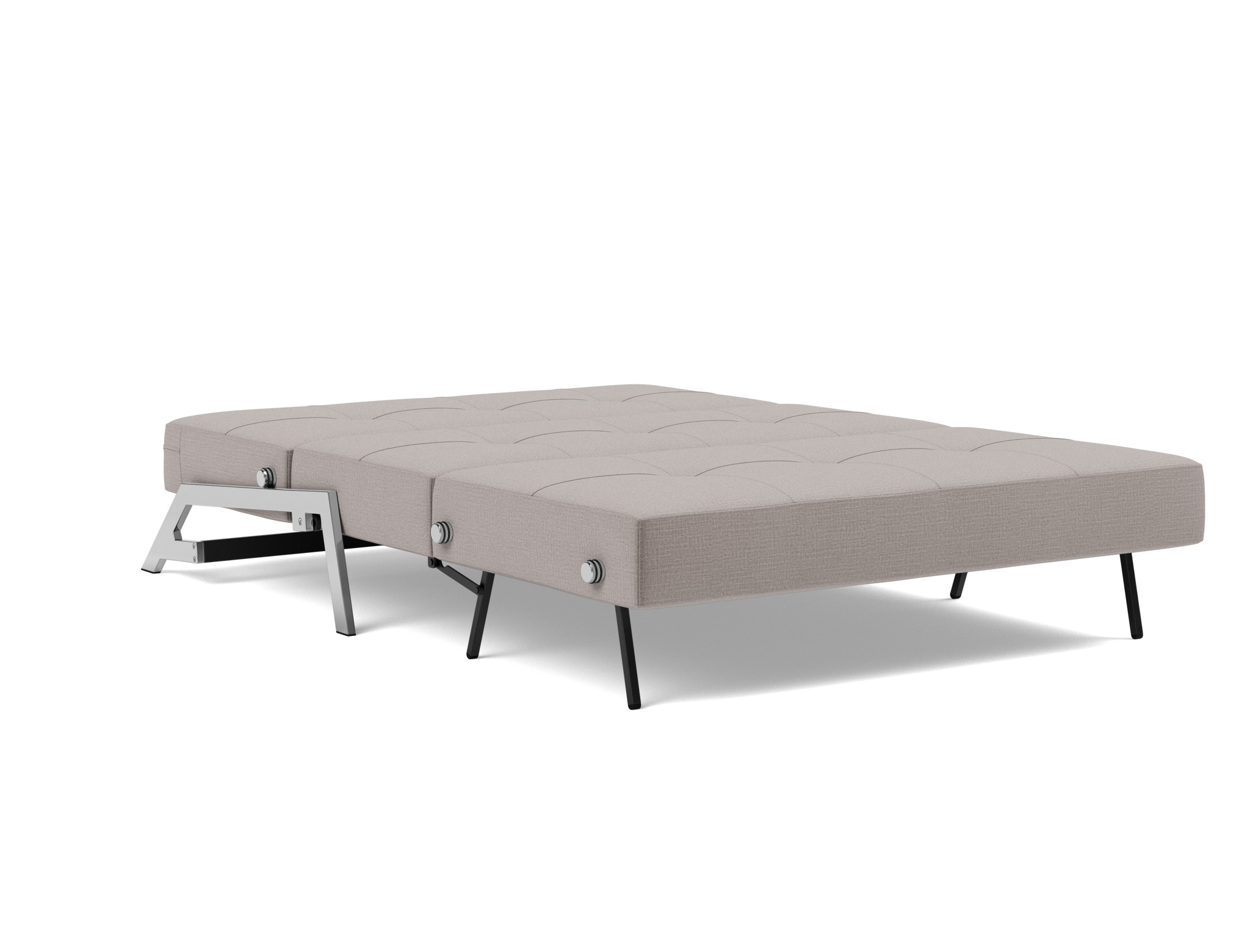 Schlafsofa Cubed 140 Chenille Esina 418-Truffle Beine Chrom