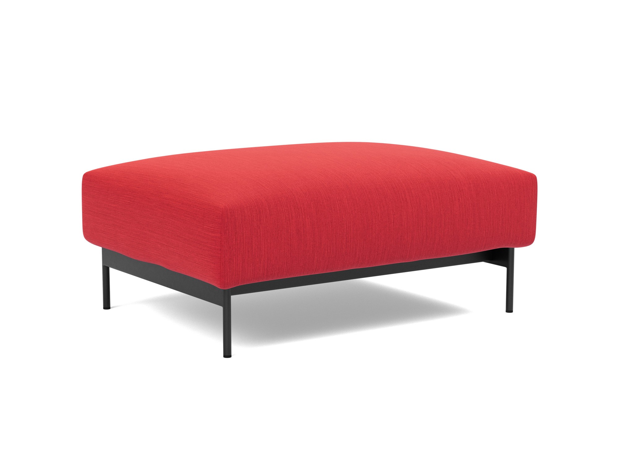 Hocker Malloy Flachgewebe Elegance 511-Red Beine Schwarzes Metall