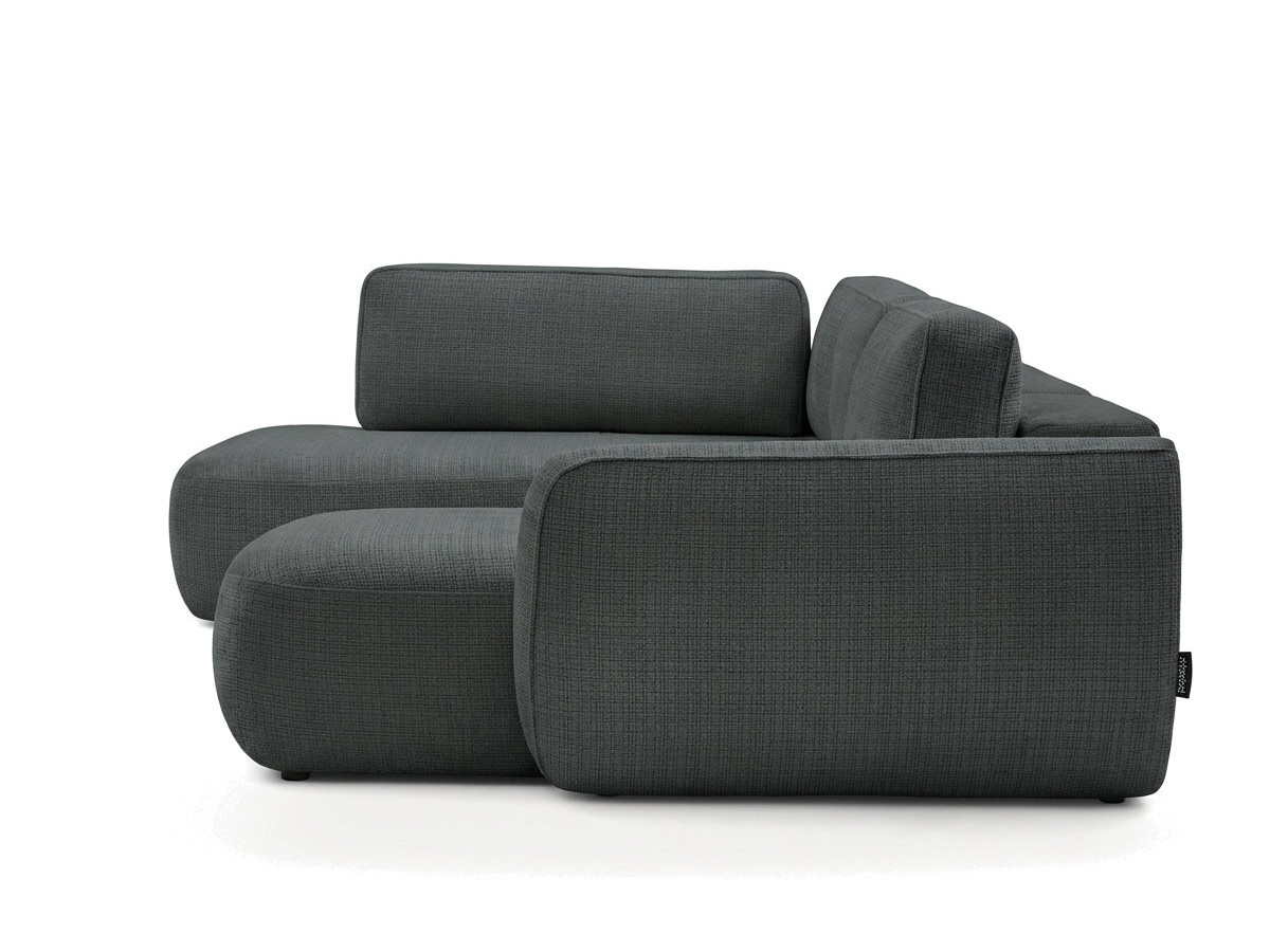 Bobochic Denise Wohnlandschaft Strukturstoff Schwarz Ecke rechts