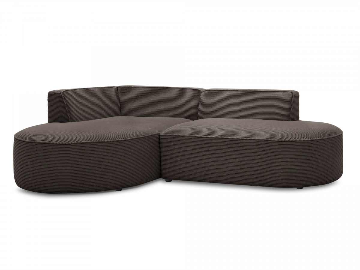 Bobochic Rousseau Ecksofa Cordsamt Braun Ecke links