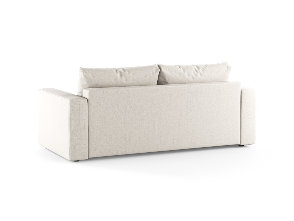 Cosmopolitan Design Schlafsofa Grena 3-Sitzer mit Bettkasten Strukturierter Stoff Babel Weiß