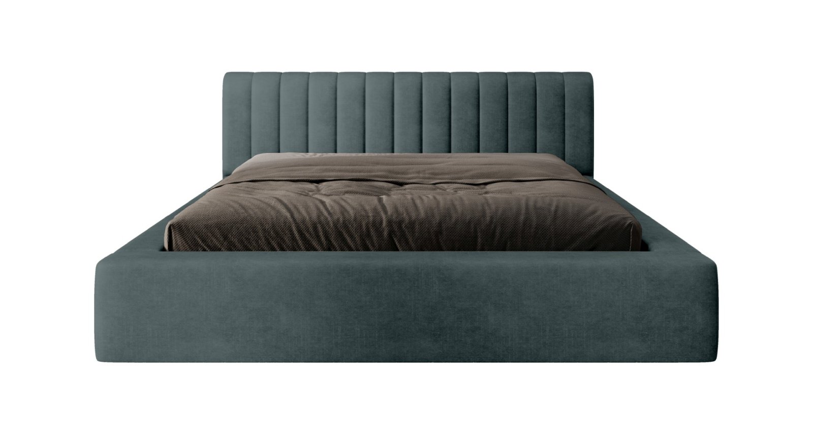 Polsterbett Faroa Samtstoff 180x200 mit Holzrahmen Macau Emerald