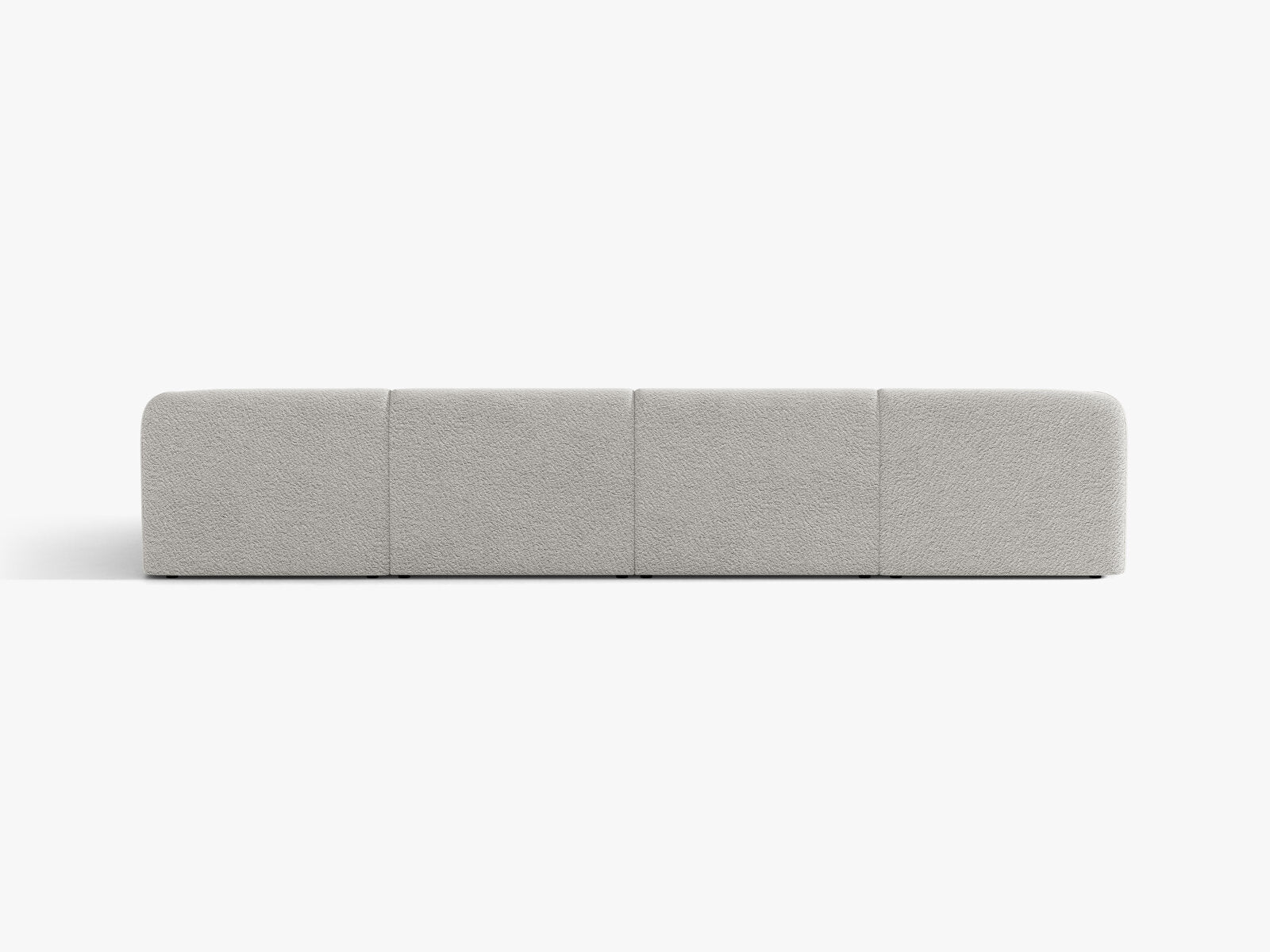 Micadoni Panorama-Sofa Miley 5-Sitzer Boucle Baloo Hellgrau