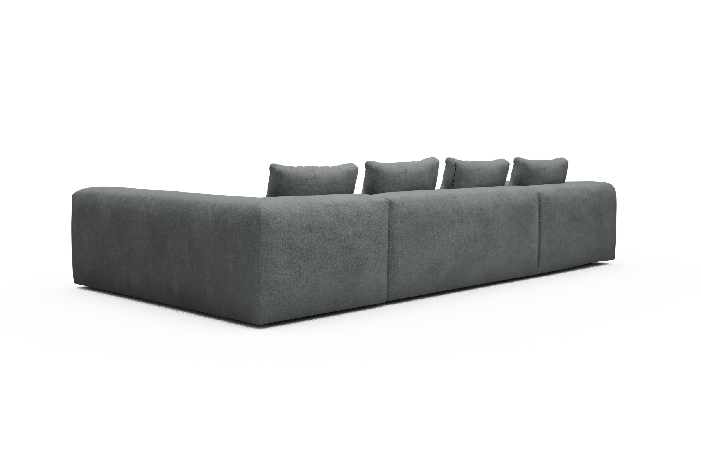 Wohnlandschaft Fred Chaiselongue links mit 2-Sitzer und lange Armlehne rechts Casone-Gravel-Grey