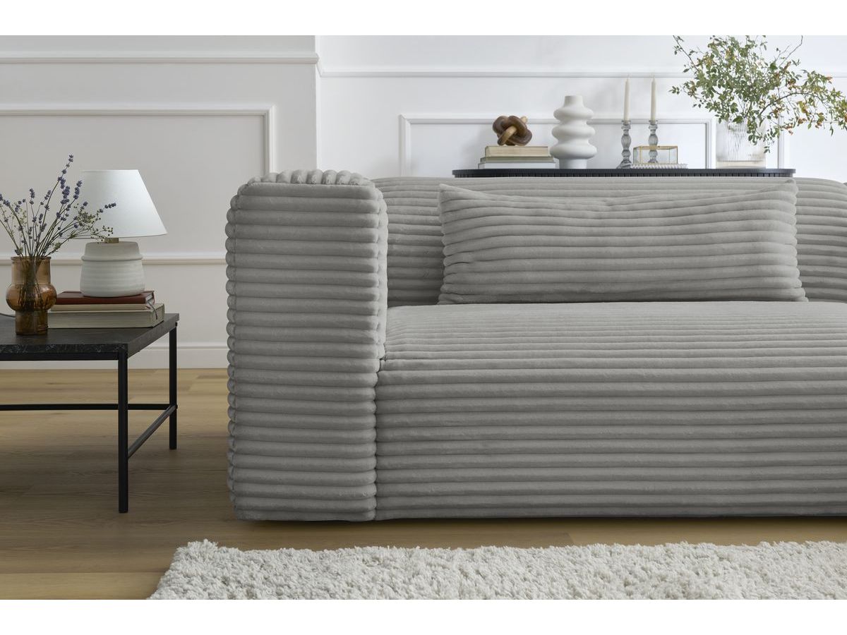 Bobochic Harry Ecksofa Breitcord weich Dunkelgrau Ecke rechts