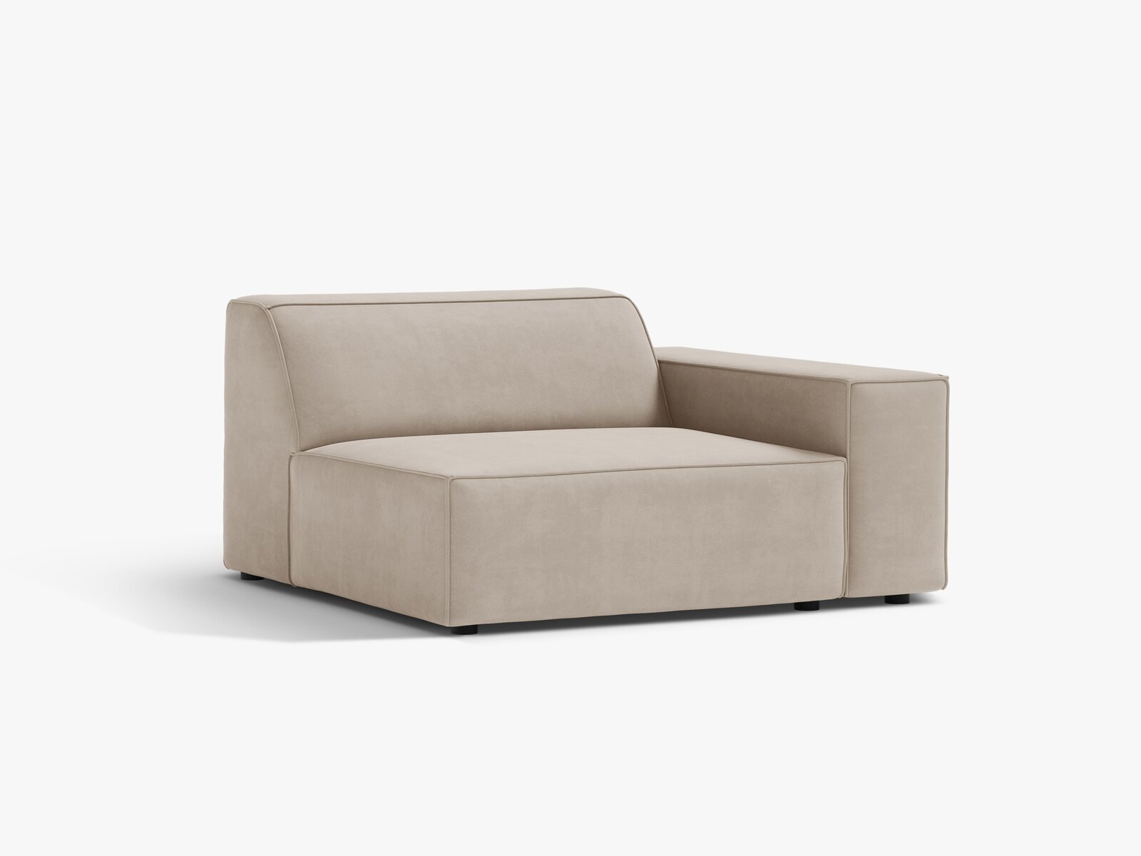Micadoni Jodie Sofamodul Rechts Samt Bluvel Dunkelbeige