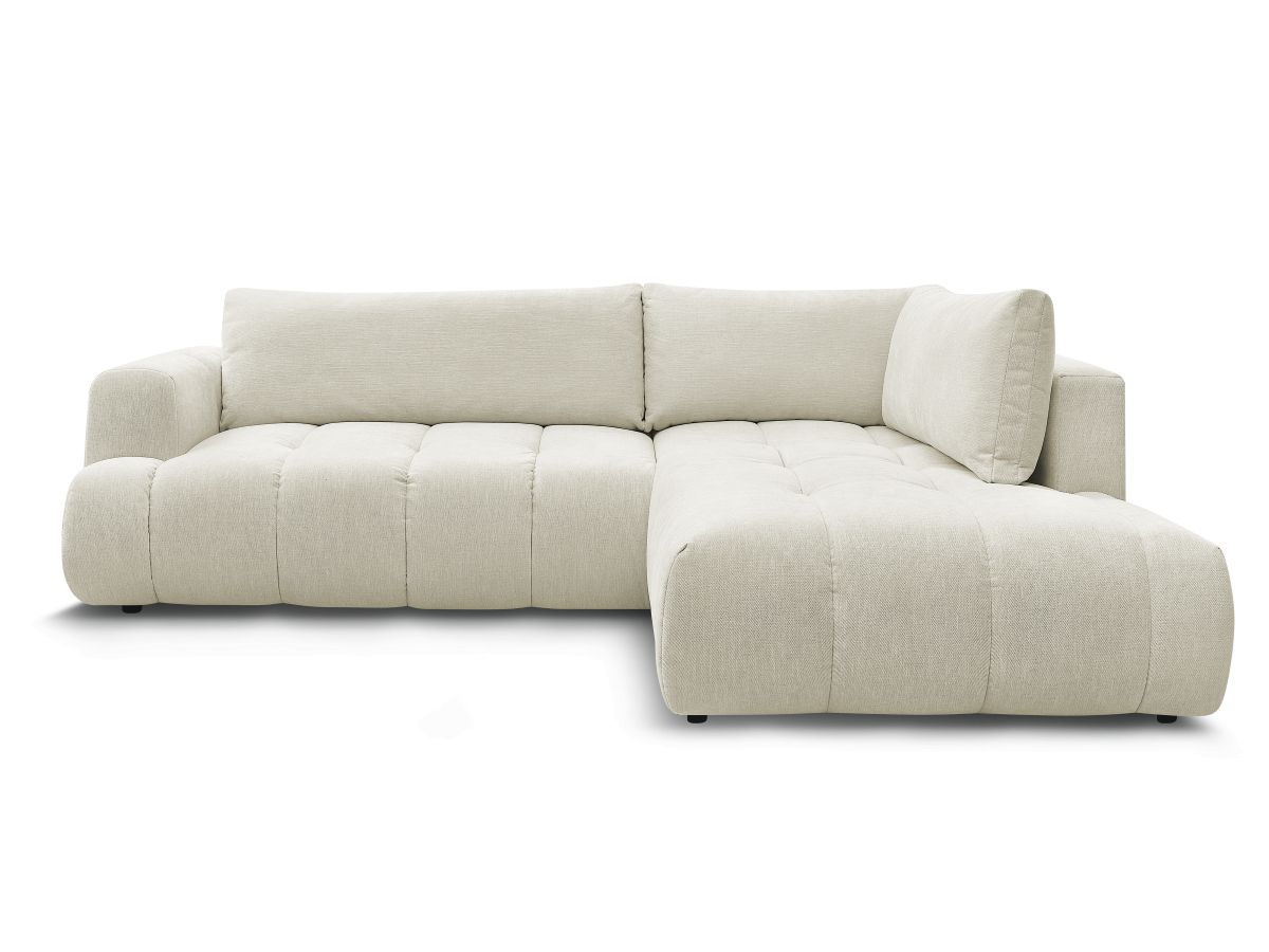 Bobochic Fuji Ecksofa mit Schlaffunktion und Bettkasten 282 × 204 cm Stoff Beige Ecke rechts