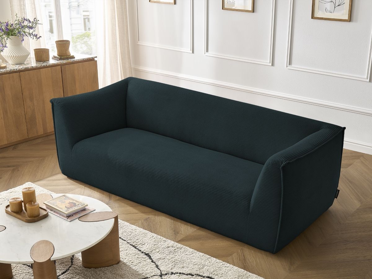 Bobochic Giorgia Sofa 3-Sitzer Cordsamt Dunkelblau