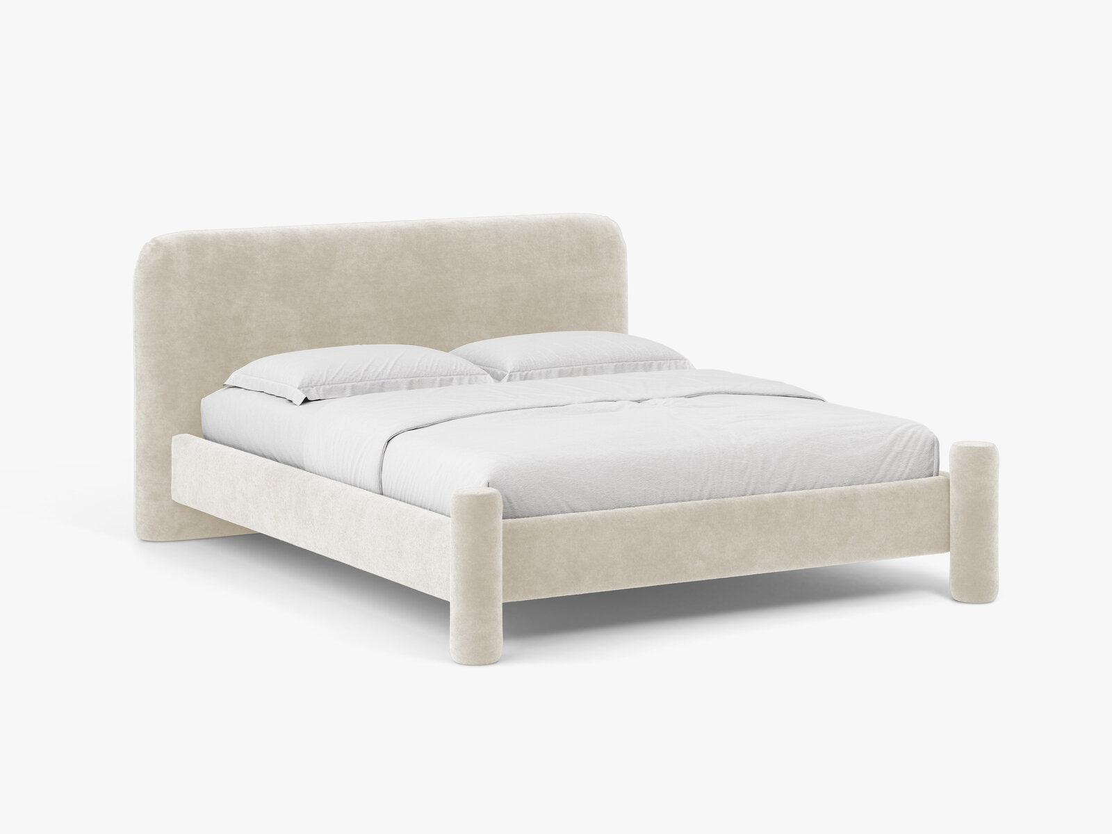 Micadoni Vera Bett mit Kopfteil Chenille Perfect Harmony Helles Beige 140x200