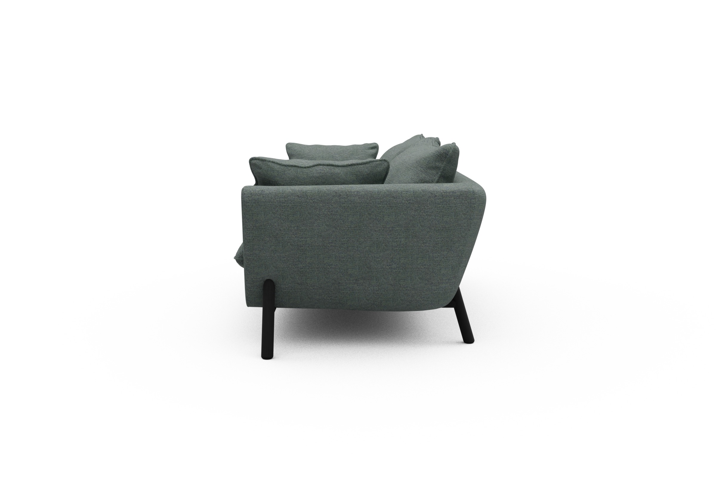 Sofa Emil PREMIUM 2-Sitzer Beinfarbe Eiche Schwarz Carreno-Ice-Blue
