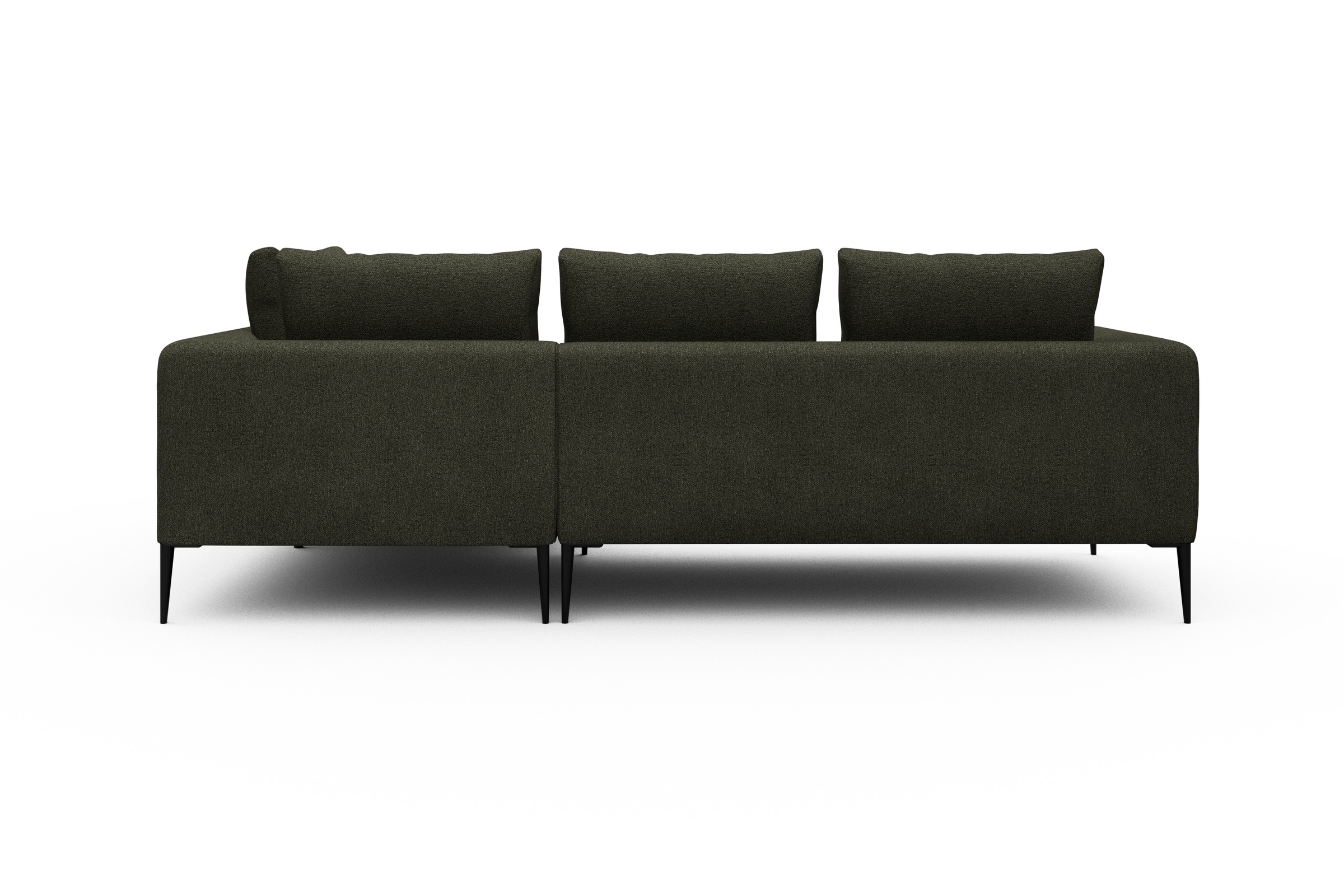 Ecksofa Paul Relax-Ecke rechts mit 2-Sitzer Boucle-Forest-Green