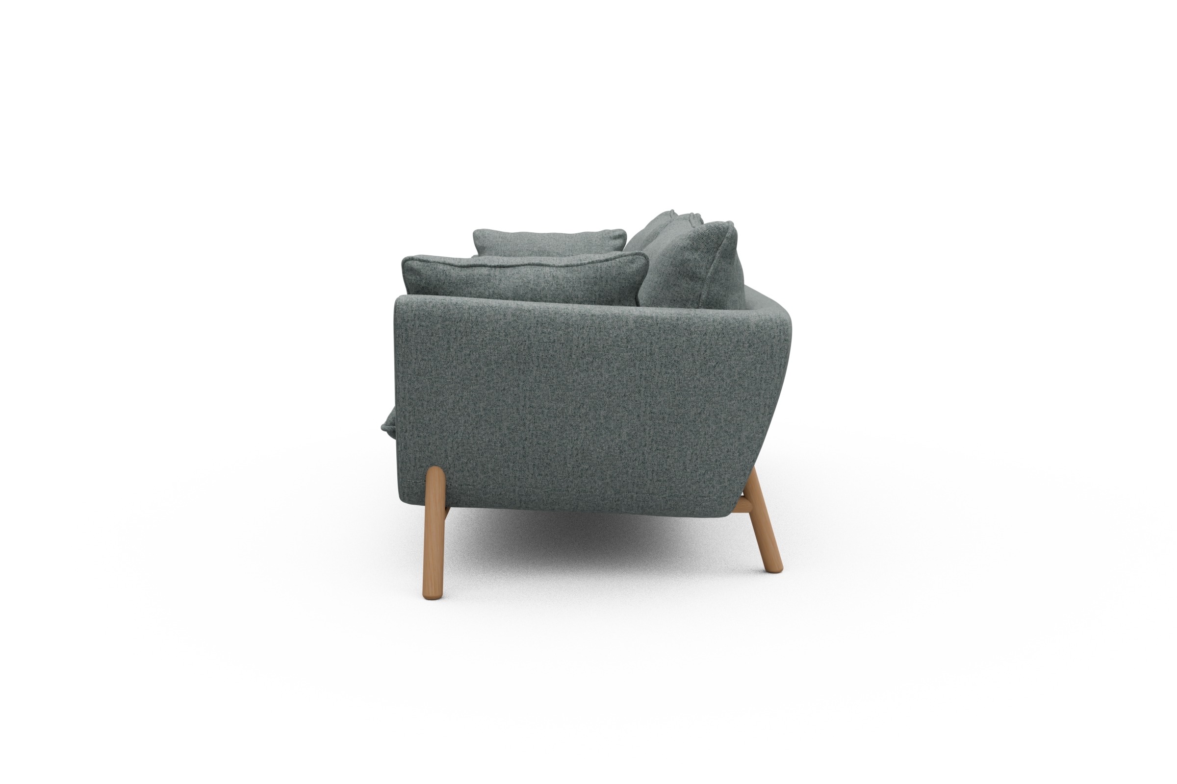 Sofa Emil PREMIUM 3-Sitzer Beinfarbe Eiche Natur Casone-Light-Mixed-Green