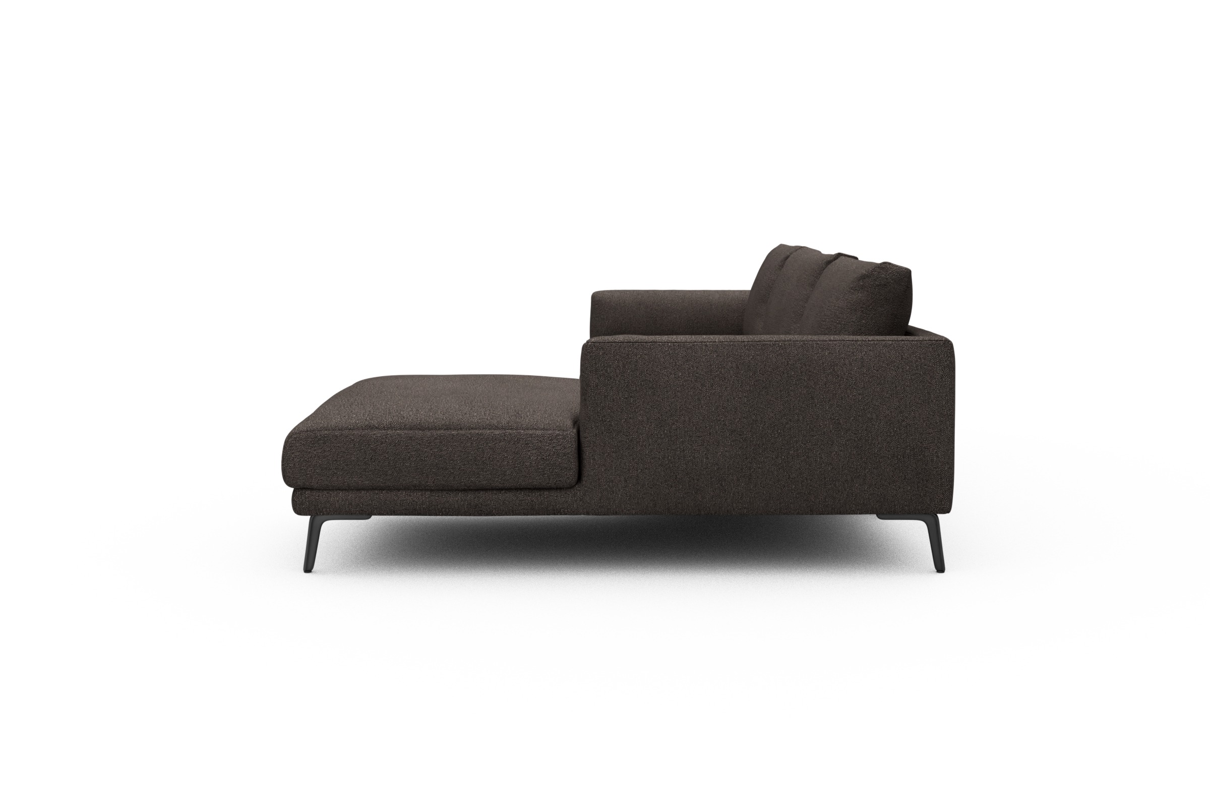 Ecksofa Karl Chaiselongue rechts mit 2,5-Sitzer Boucle-Taupe
