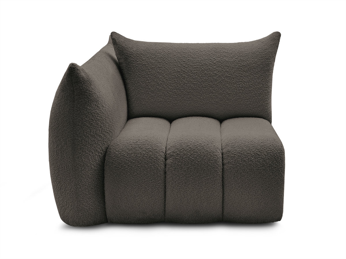 Bobochic Azra Sofamodul 1-Sitzer 117 × 112 cm Bouclé-Stoff Braun Ecke links