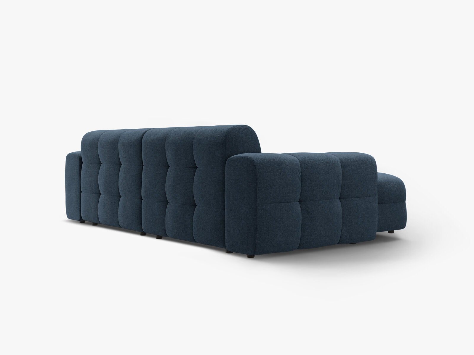 Micadoni Ecksofa Kendal 4-Sitzer Links Strukturierter Stoff Marineblau