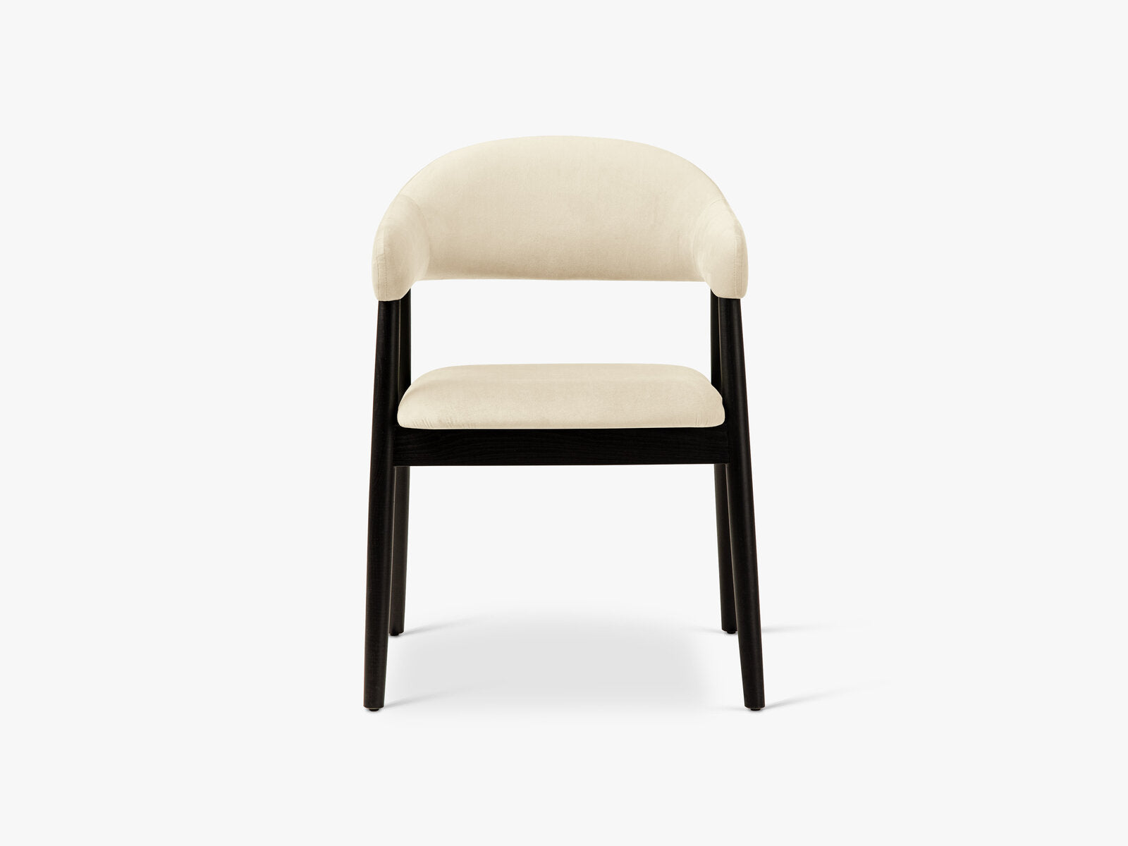 Micadoni Stuhl Adra Samt Magic Velvet Elfenbein Schwarzes Buchenholz