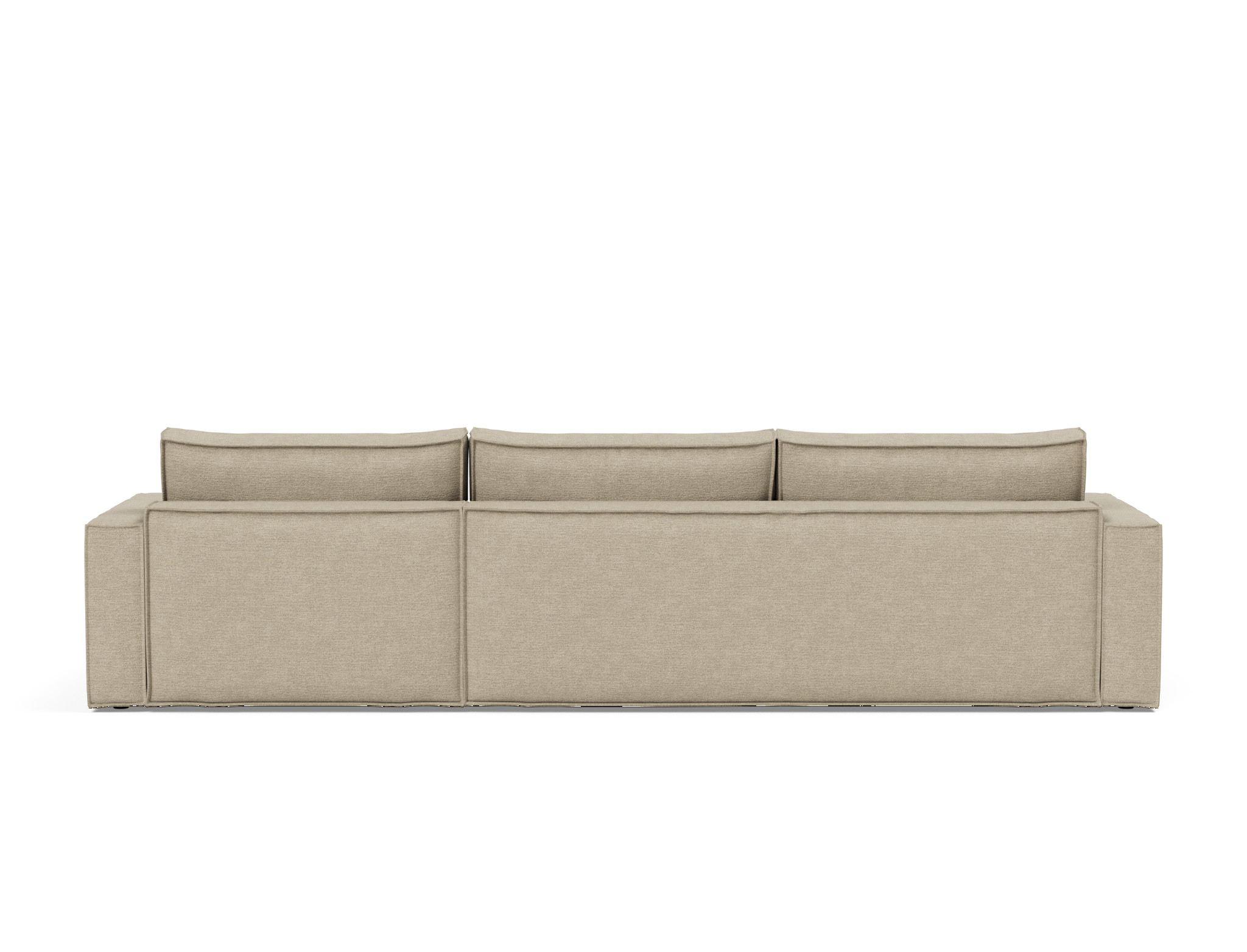 Schlafsofa Newilla mit Chaiselongue Strukturierter Stoff Taura 356-Sand