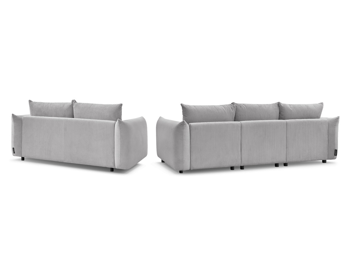 Bobochic Ernest Sofa 5-Sitzer Cordsamt Hellgrau