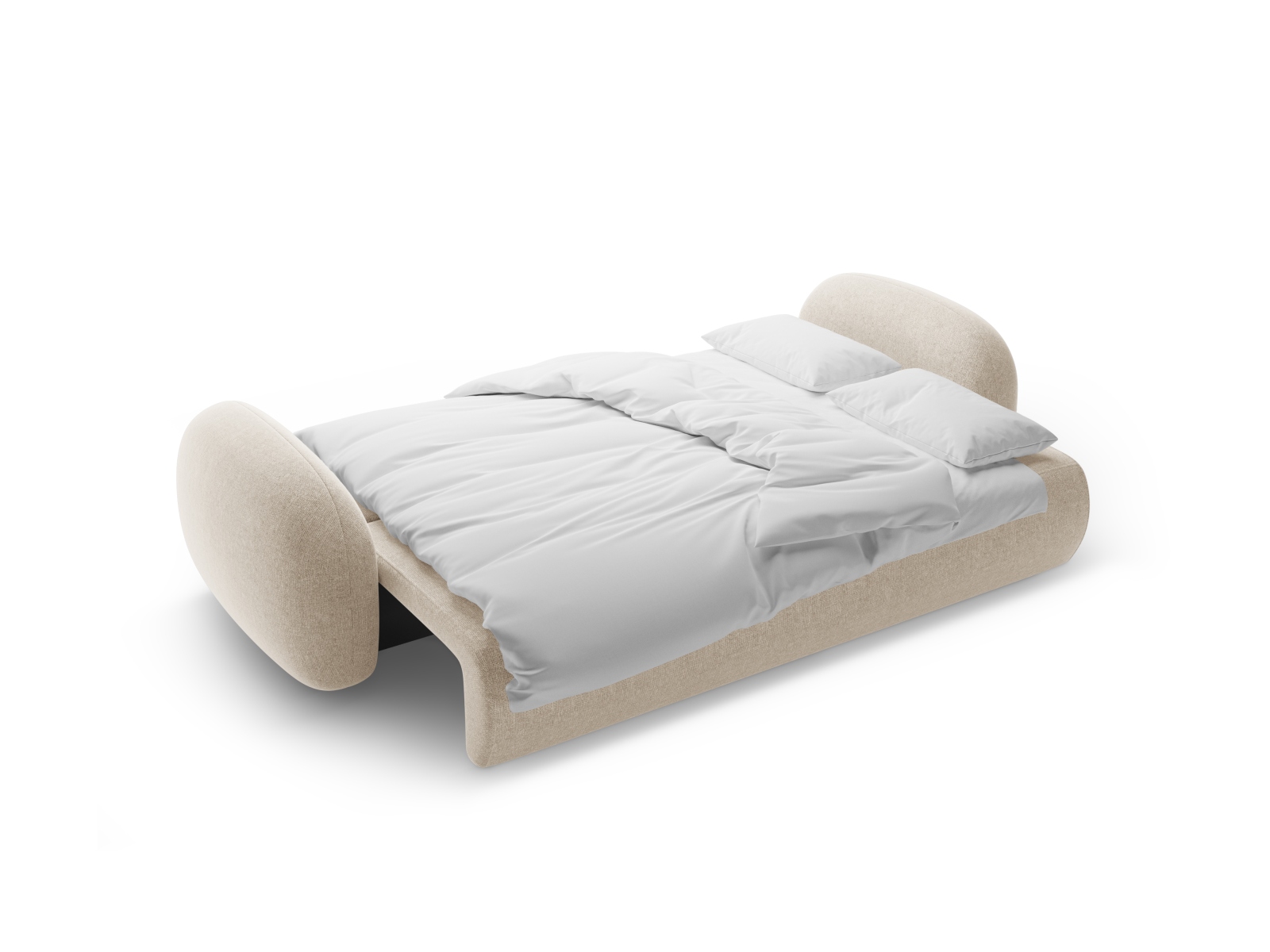 Cosmopolitan Design Schlafsofa Tonale 3-Sitzer mit Bettkasten Chenille Eden Dunkelbeige