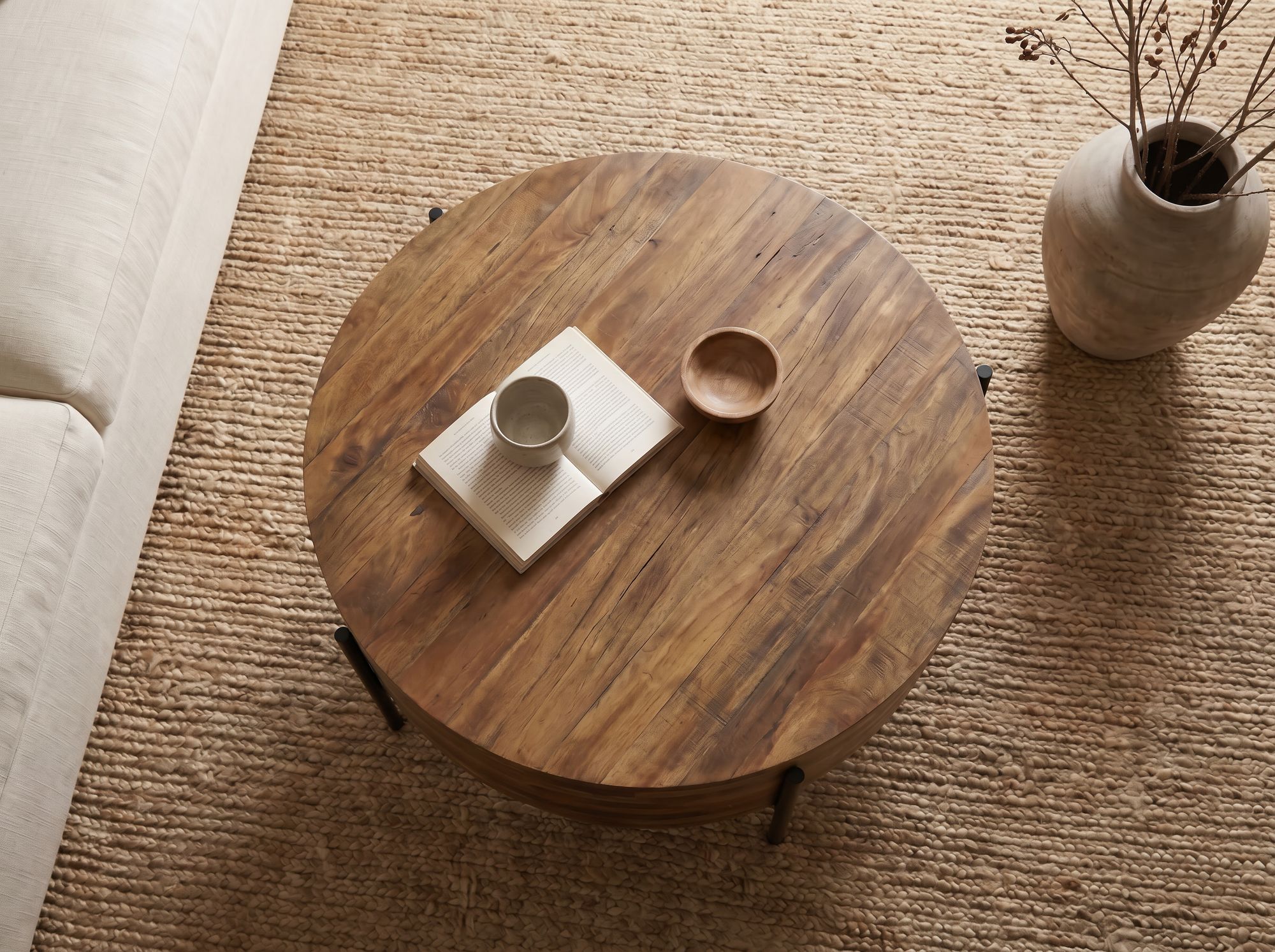 Couchtisch Stadlandet Massivholz Mango Ø 70 × H 36 cm