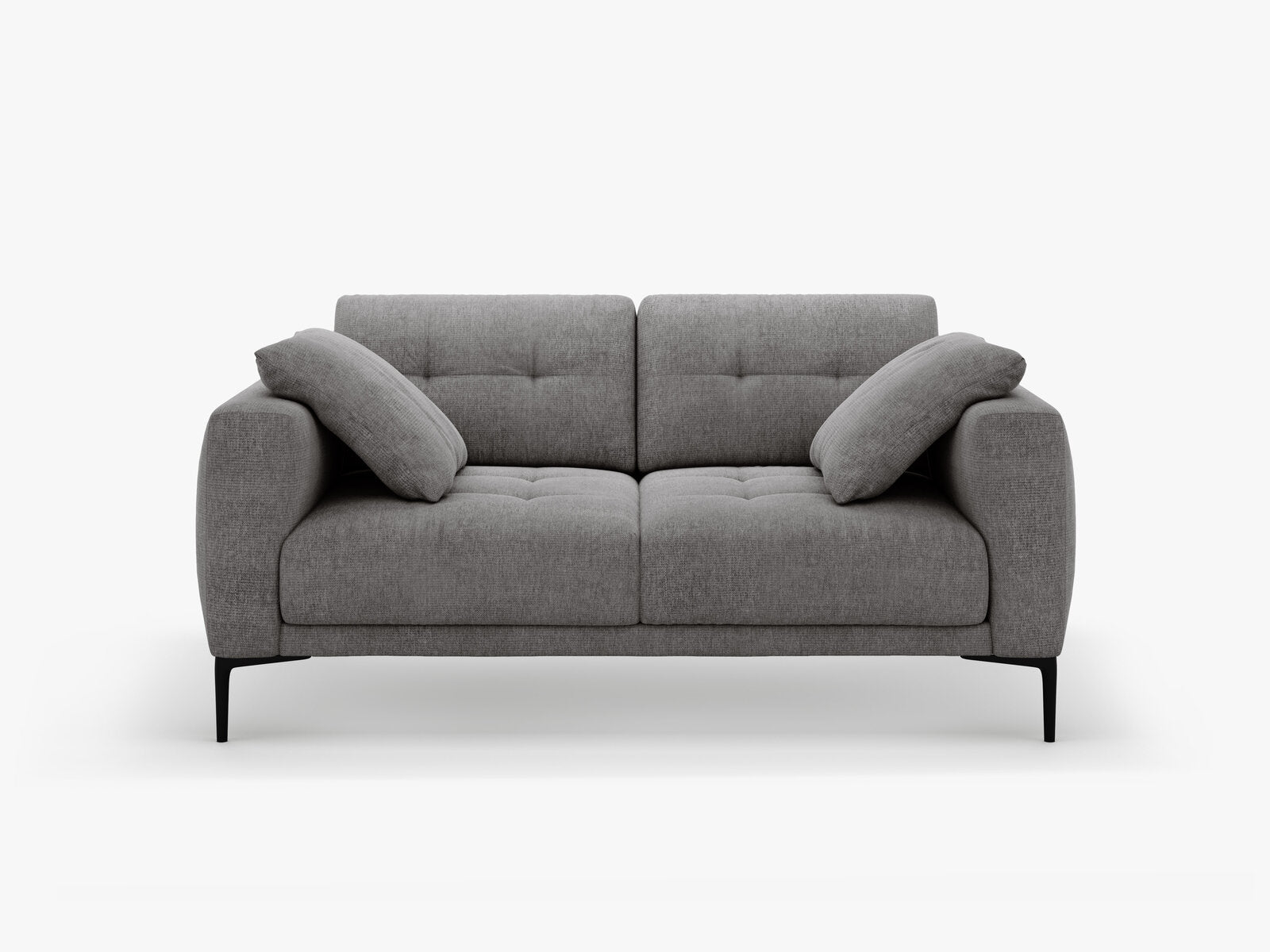 Micadoni Sofa Bemy 2-Sitzer Strukturierter Stoff Grau
