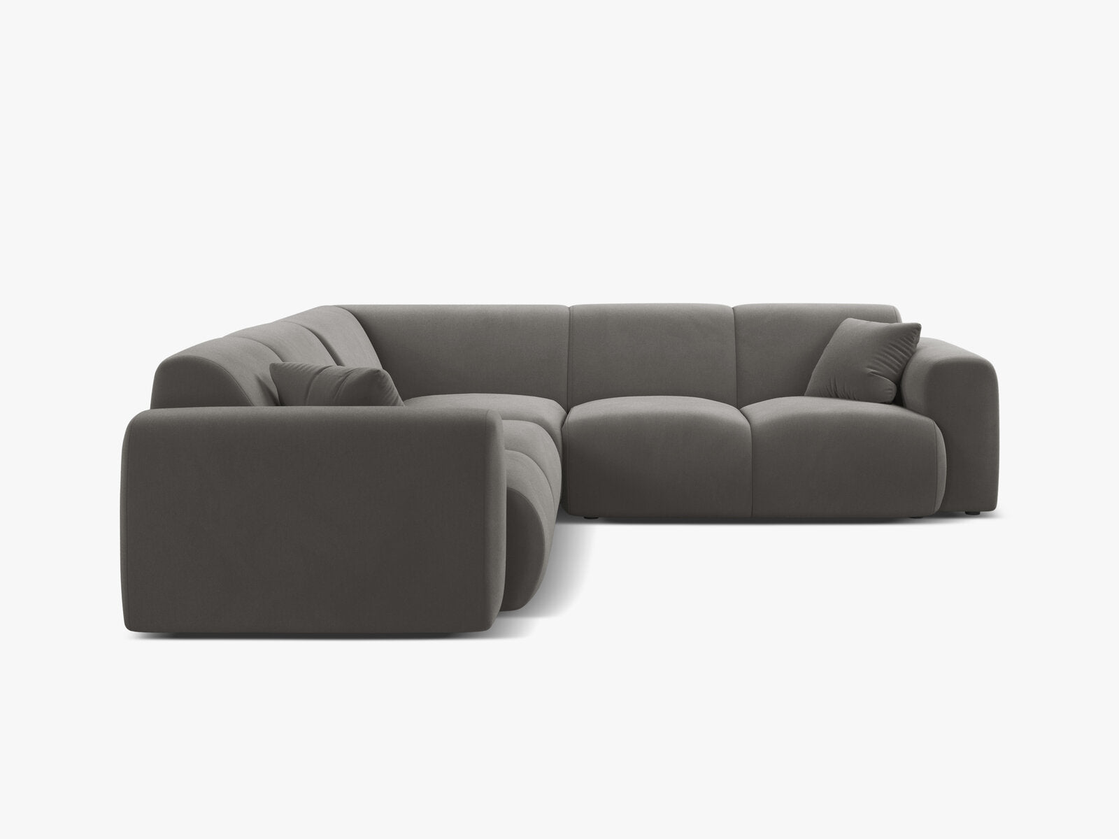 Micadoni Ecksofa Molino 5-Sitzer Samt Casino Grau