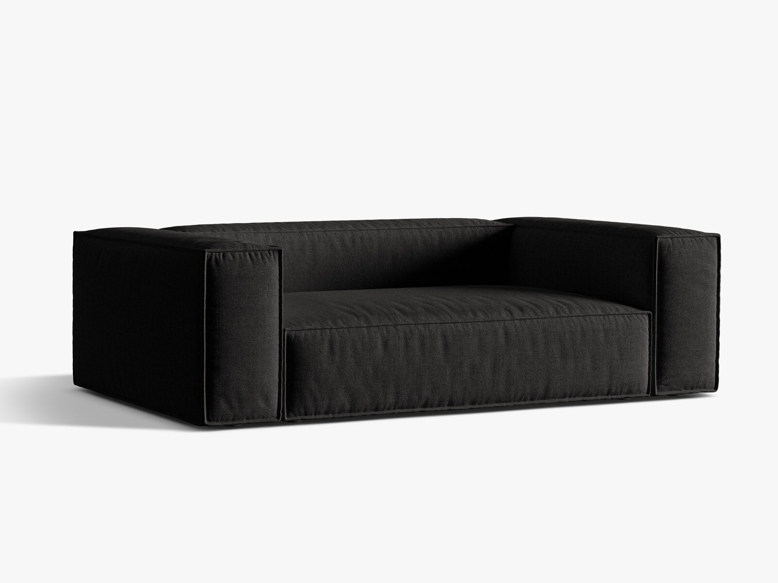 Micadoni Sofa Nuria 3-Sitzer Strukturierter Stoff Schwarz