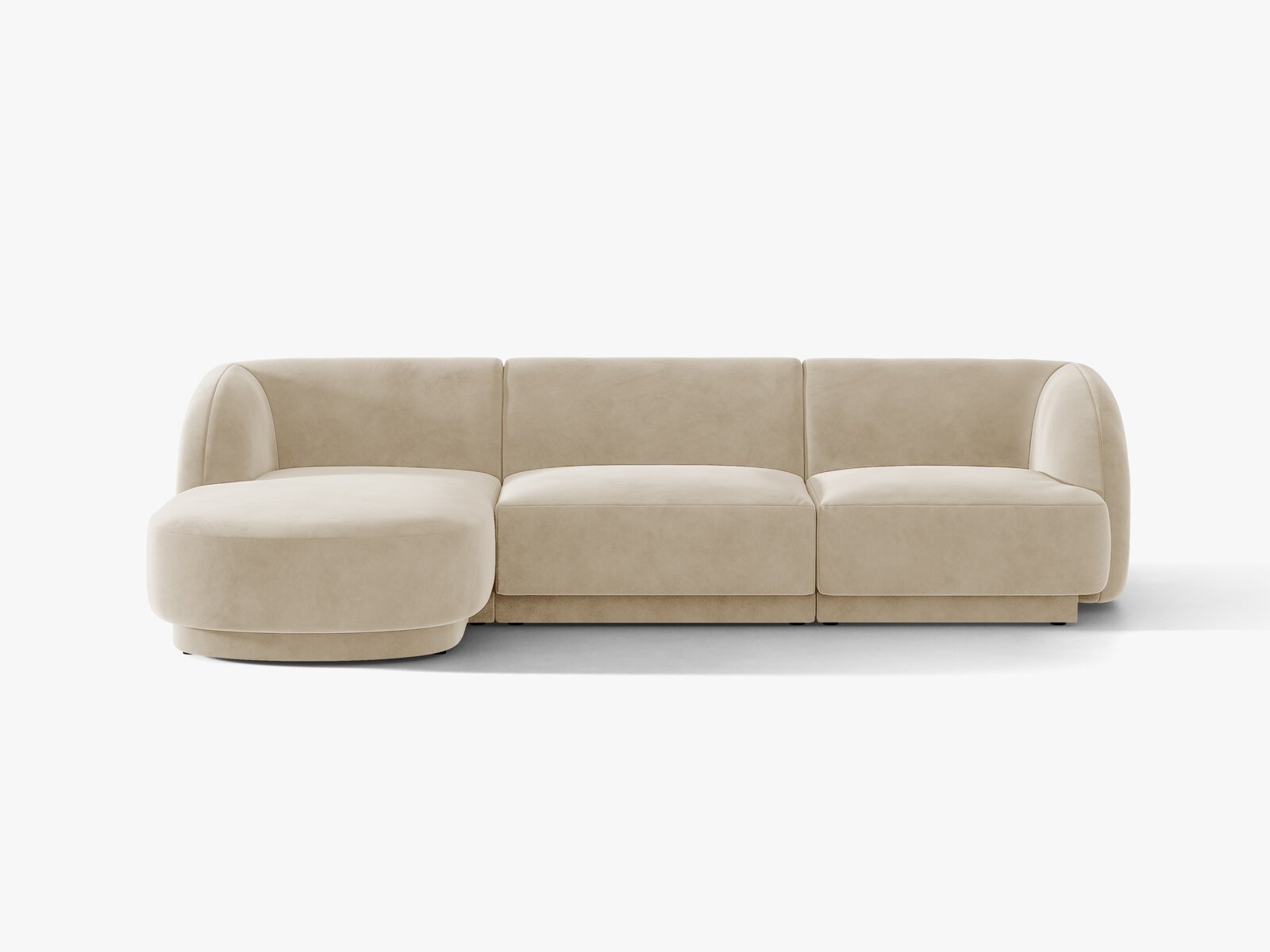 Micadoni Ecksofa Miley 4-Sitzer Samt Venus Beige Links
