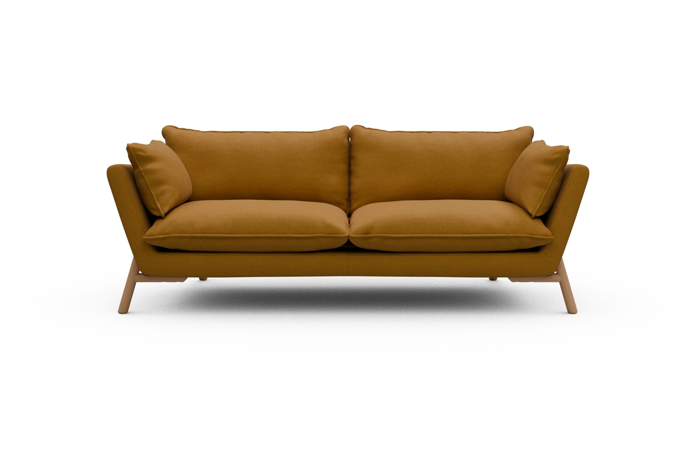 Skandi Home Sofa Emil PREMIUM 3-Sitzer Beinfarbe Eiche Natur Satya-Ocre moebelfaktor