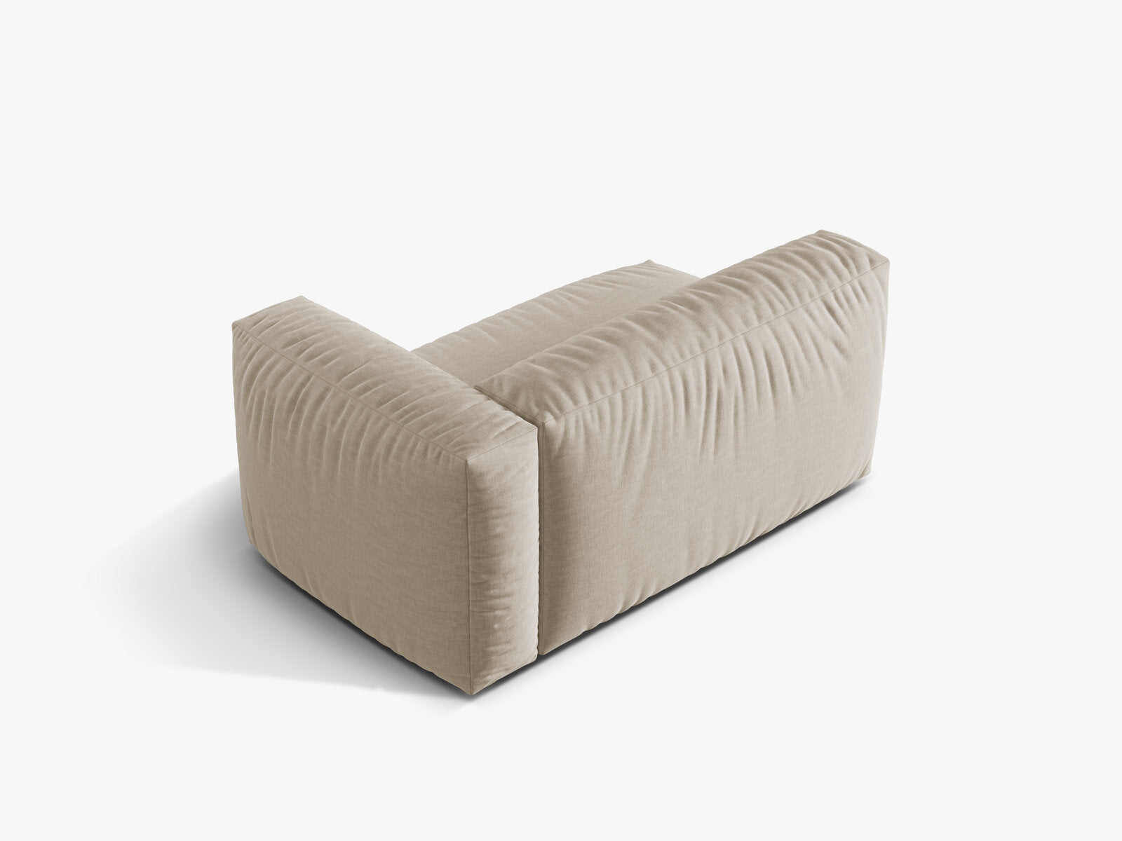 Micadoni Eckmodul Martina 1-Sitzer Groß Rechts Strukturierter Stoff Boston Helles Beige