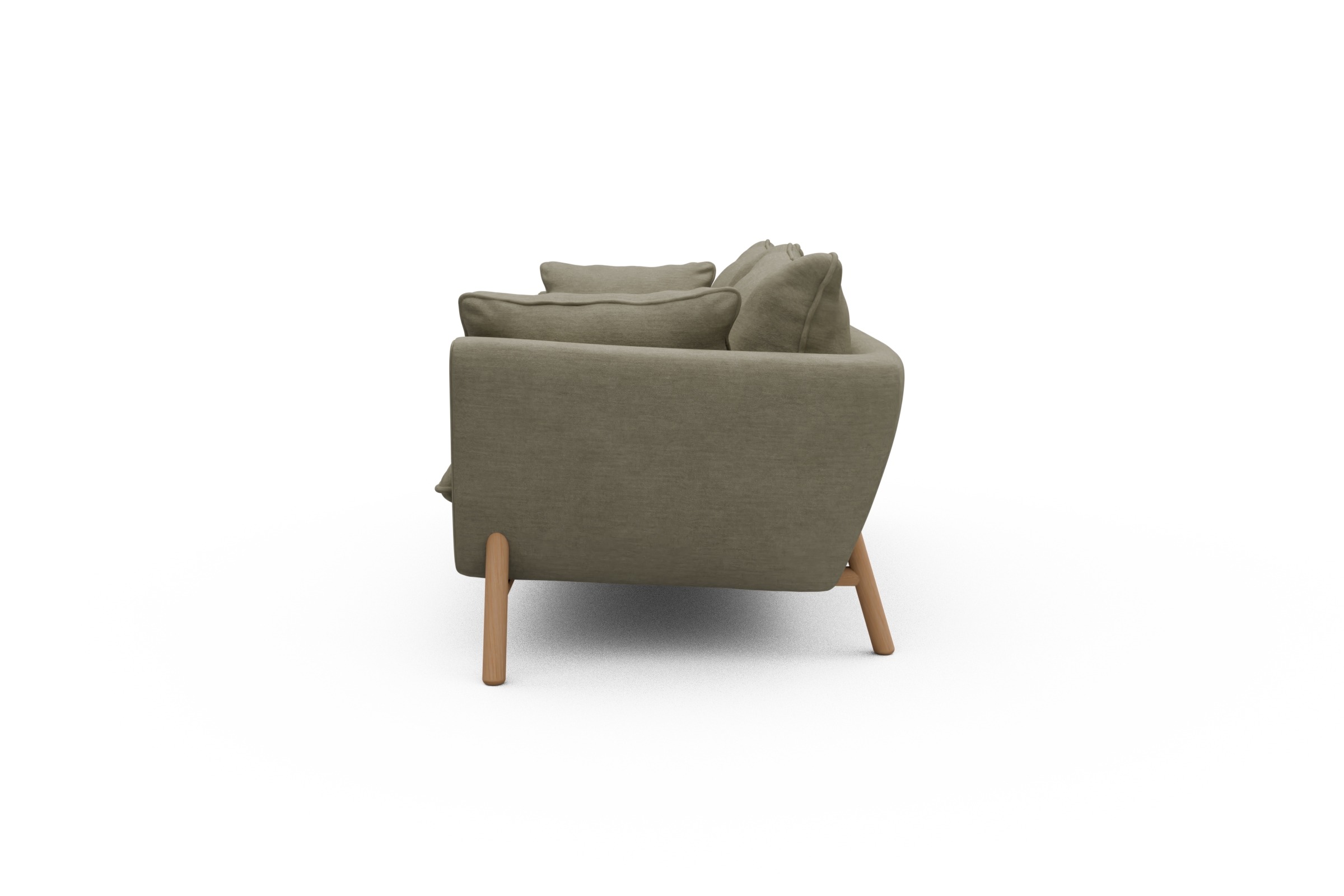 Sofa Emil PREMIUM 3-Sitzer Beinfarbe Eiche Natur Vivus-Dusty-Sand