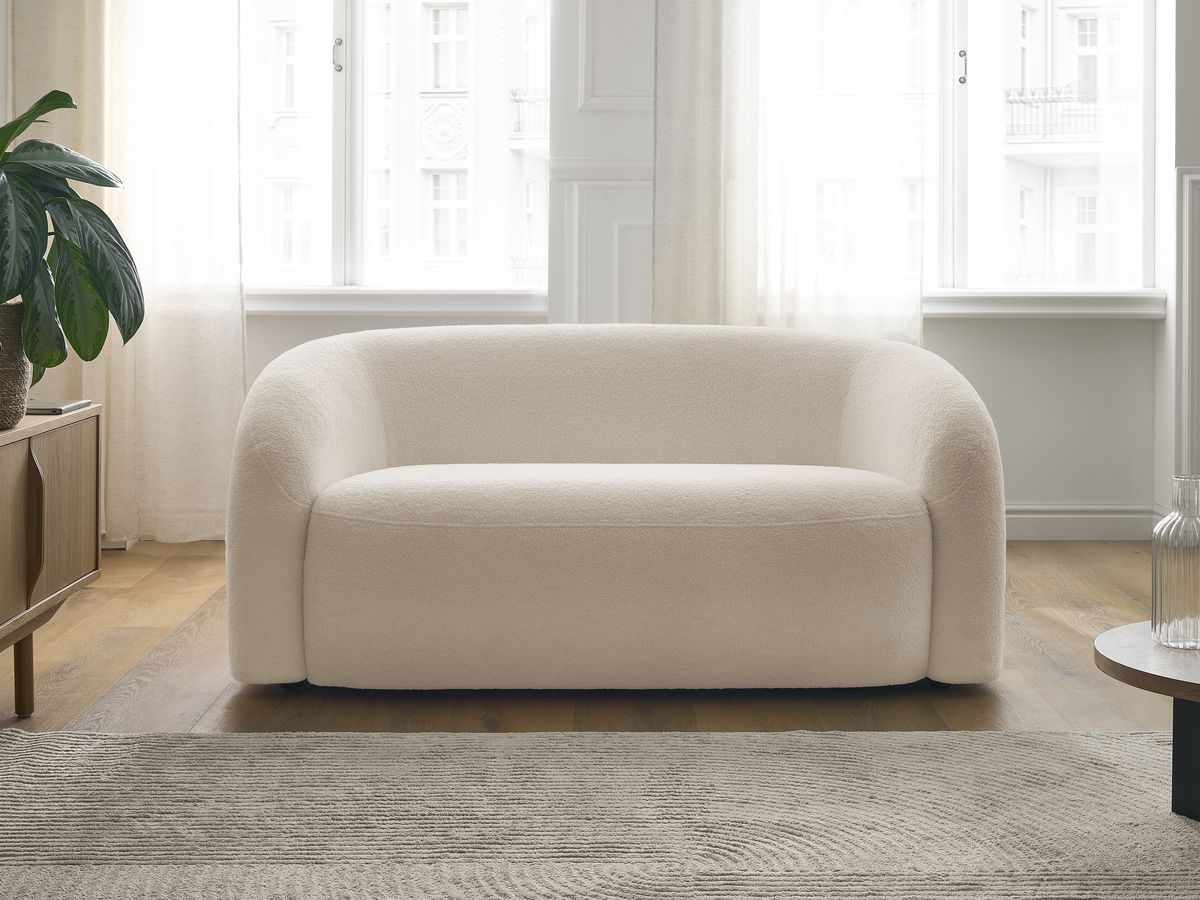 Bobochic Elina Sofa 2-Sitzer Bouclé-Stoff Beige