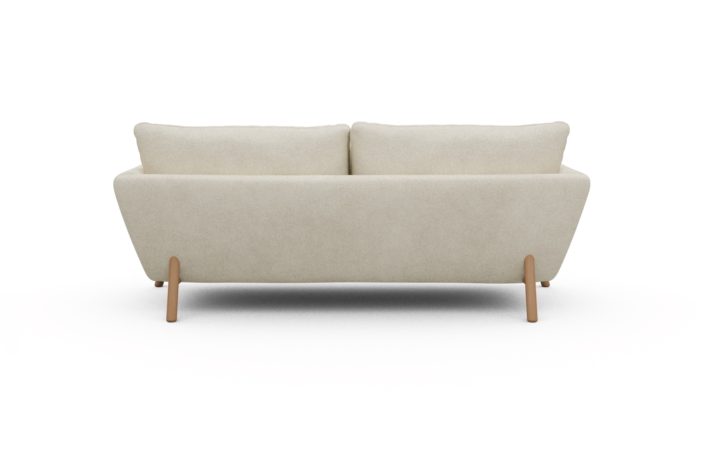 Sofa Emil 3-Sitzer Beinfarbe Eiche Natur Boucle-Off-White