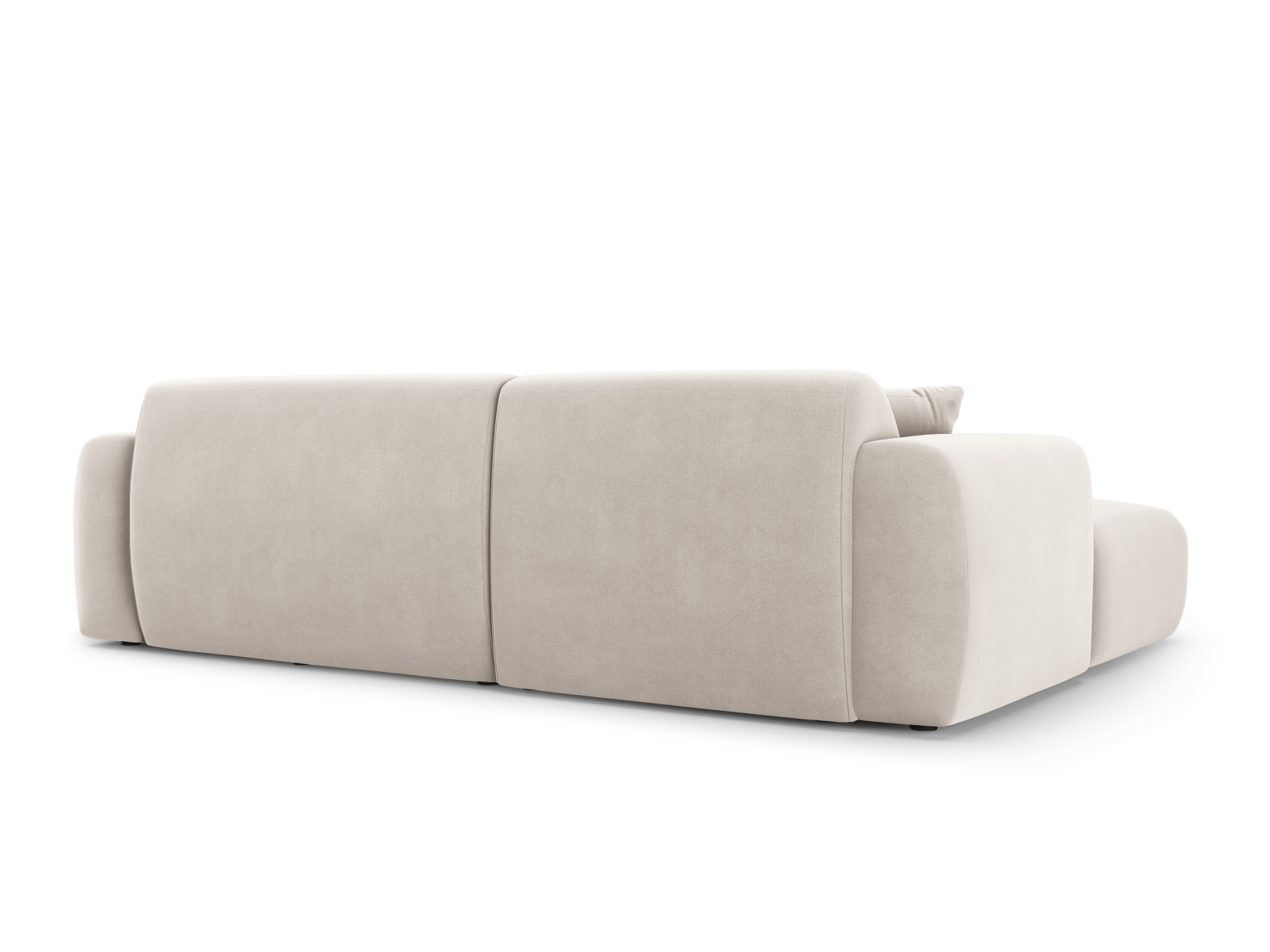 Cosmopolitan Design Ecksofa Nolio 4-Sitzer kleine Version Samt Casino Helles Beige Links