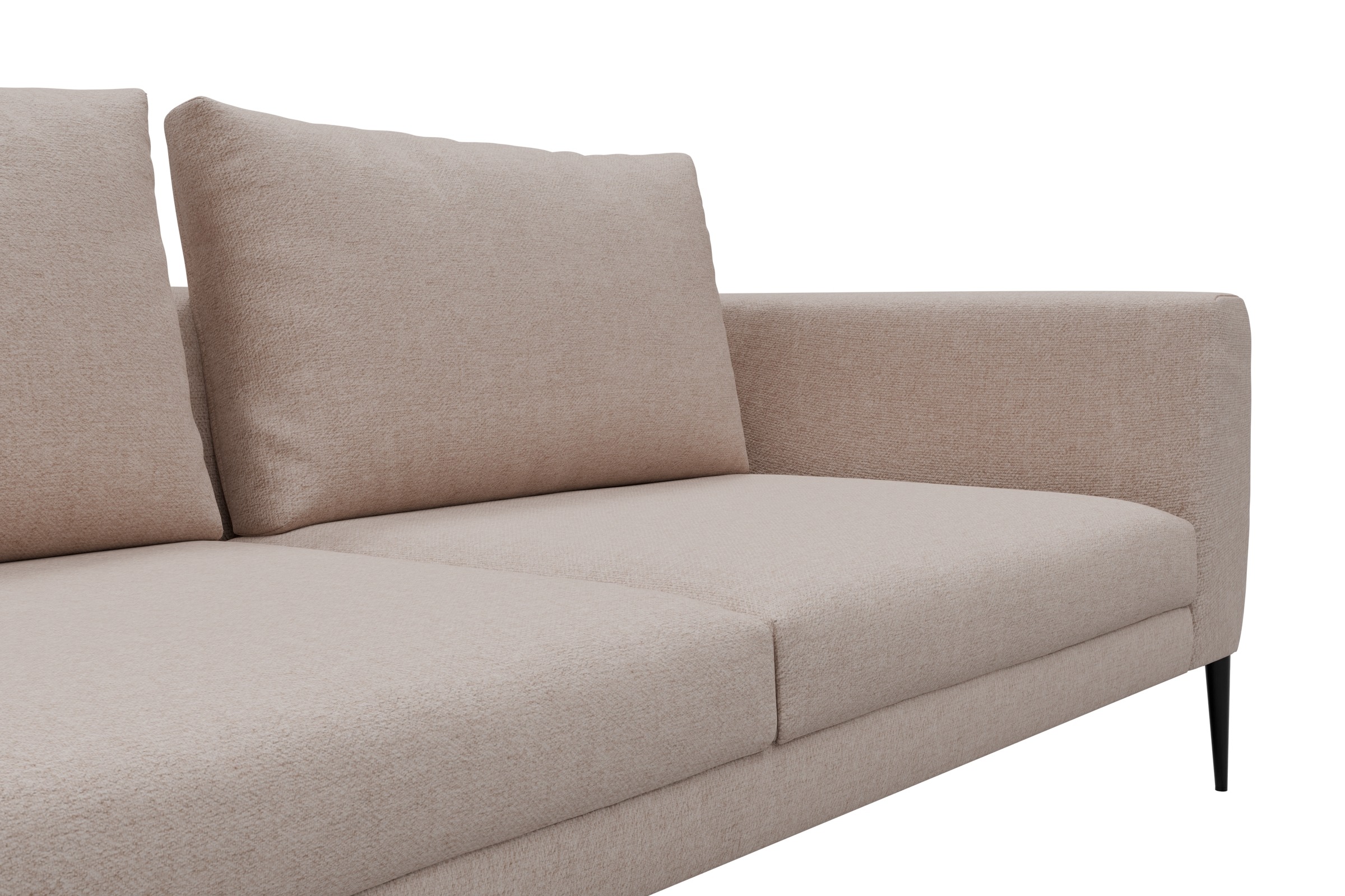 Ecksofa Paul Relax-Ecke rechts mit 3-Sitzer Weda-Sand