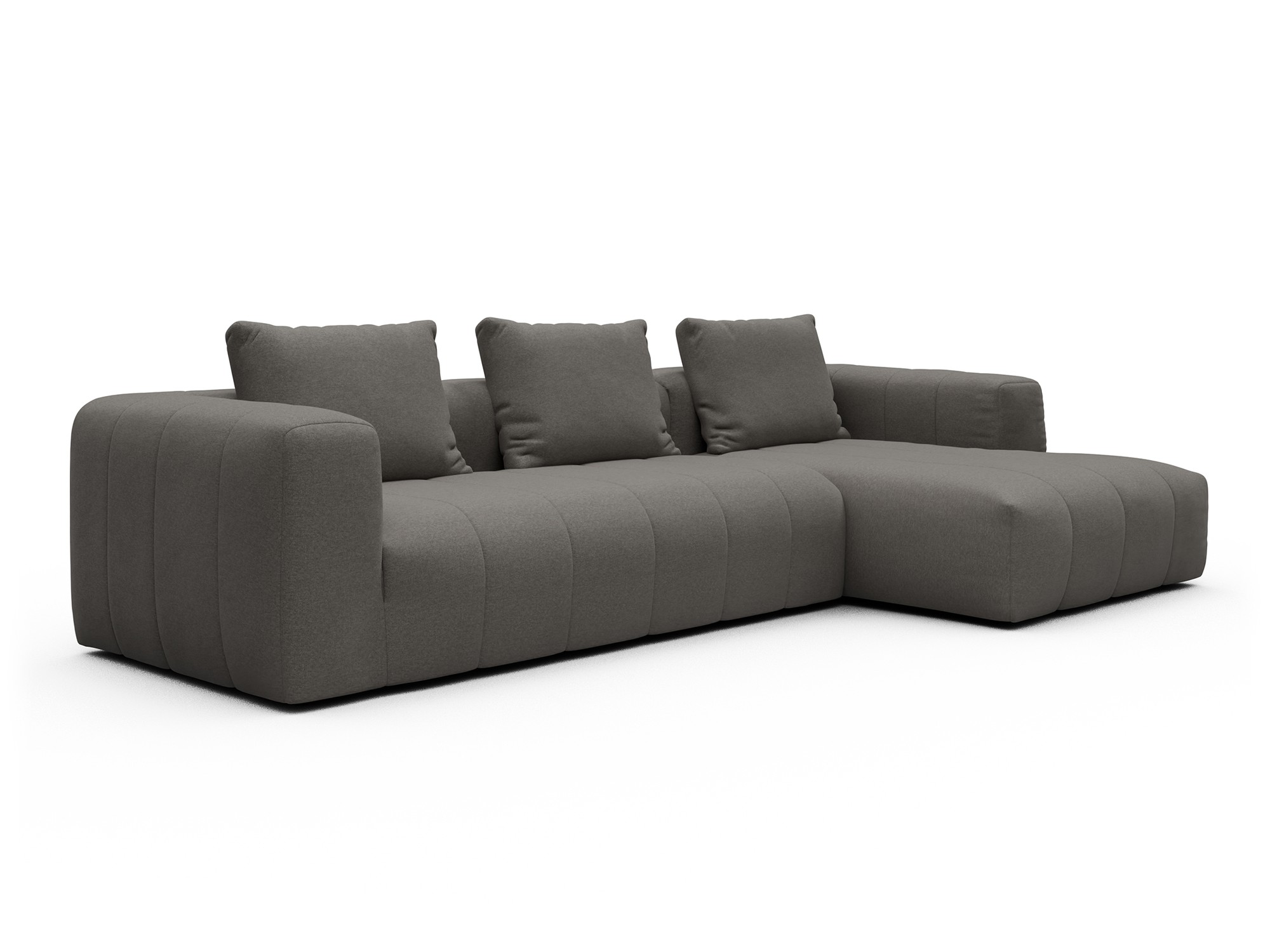 Hugo 2,5-Sitzer Armlehne links mit Chaiselongue Satya-Taupe moebelfaktor
