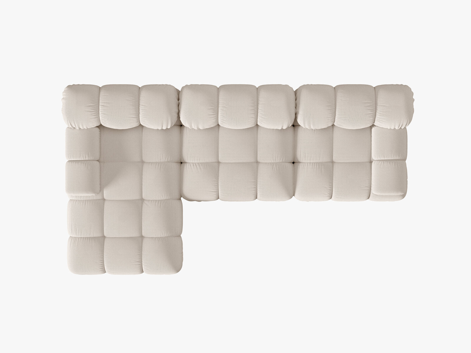 Micadoni Modulares Ecksofa Bellis 4-Sitzer Links 3D-Stoff Sonic Helles Beige