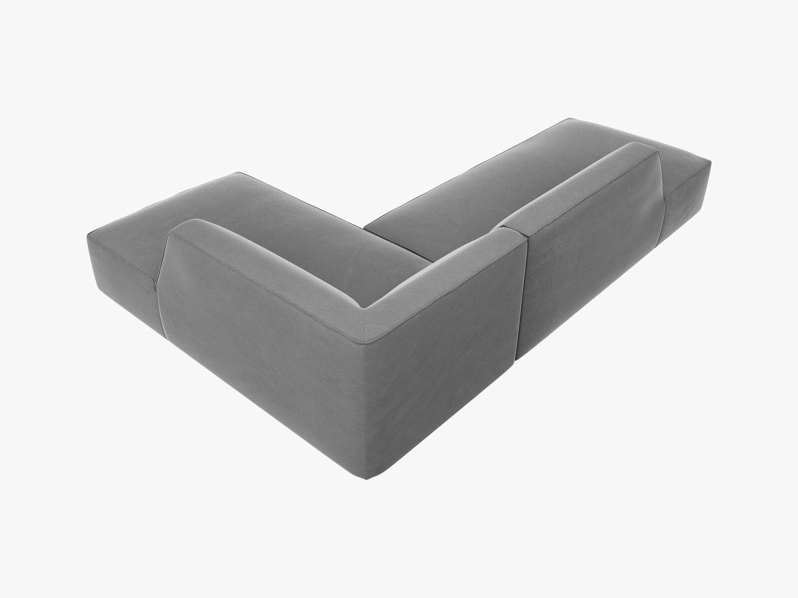 Micadoni Ecksofa Ruby 4-Sitzer Rechts Samt Salvador Grau