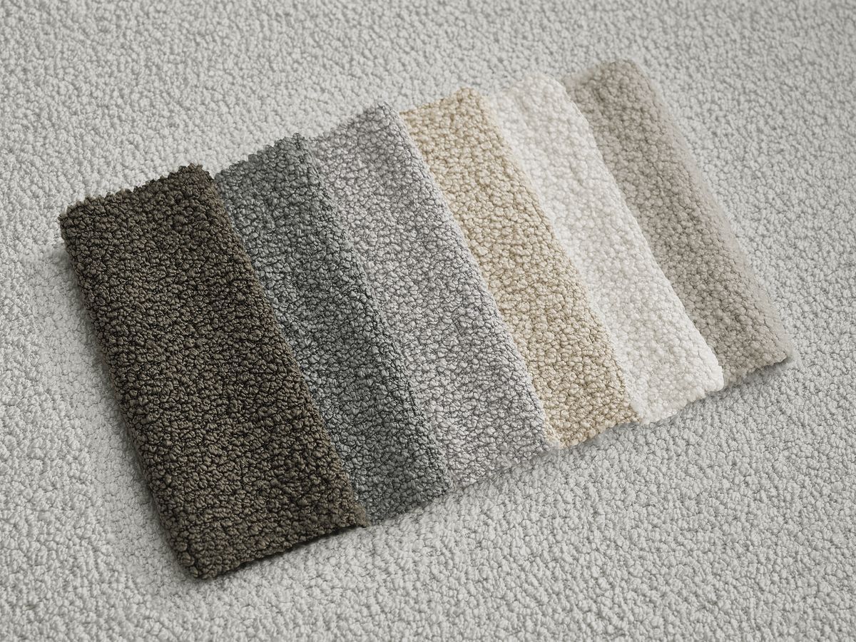Bobochic Hayden Sofa 3-Sitzer Bouclé-Stoff Hellgrau