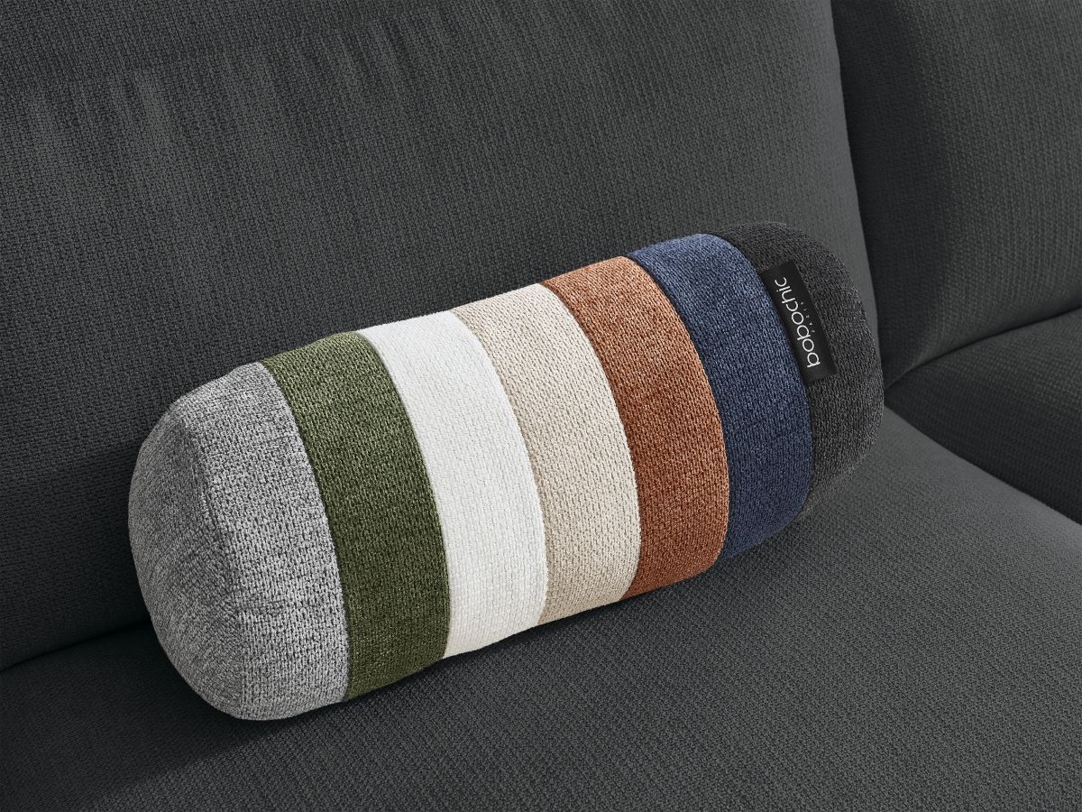 Bobochic Achille Ecksofa mit Schlaffunktion und Bettkasten Melange-Stoff Schwarz, Liegefläche 140 × 200 cm