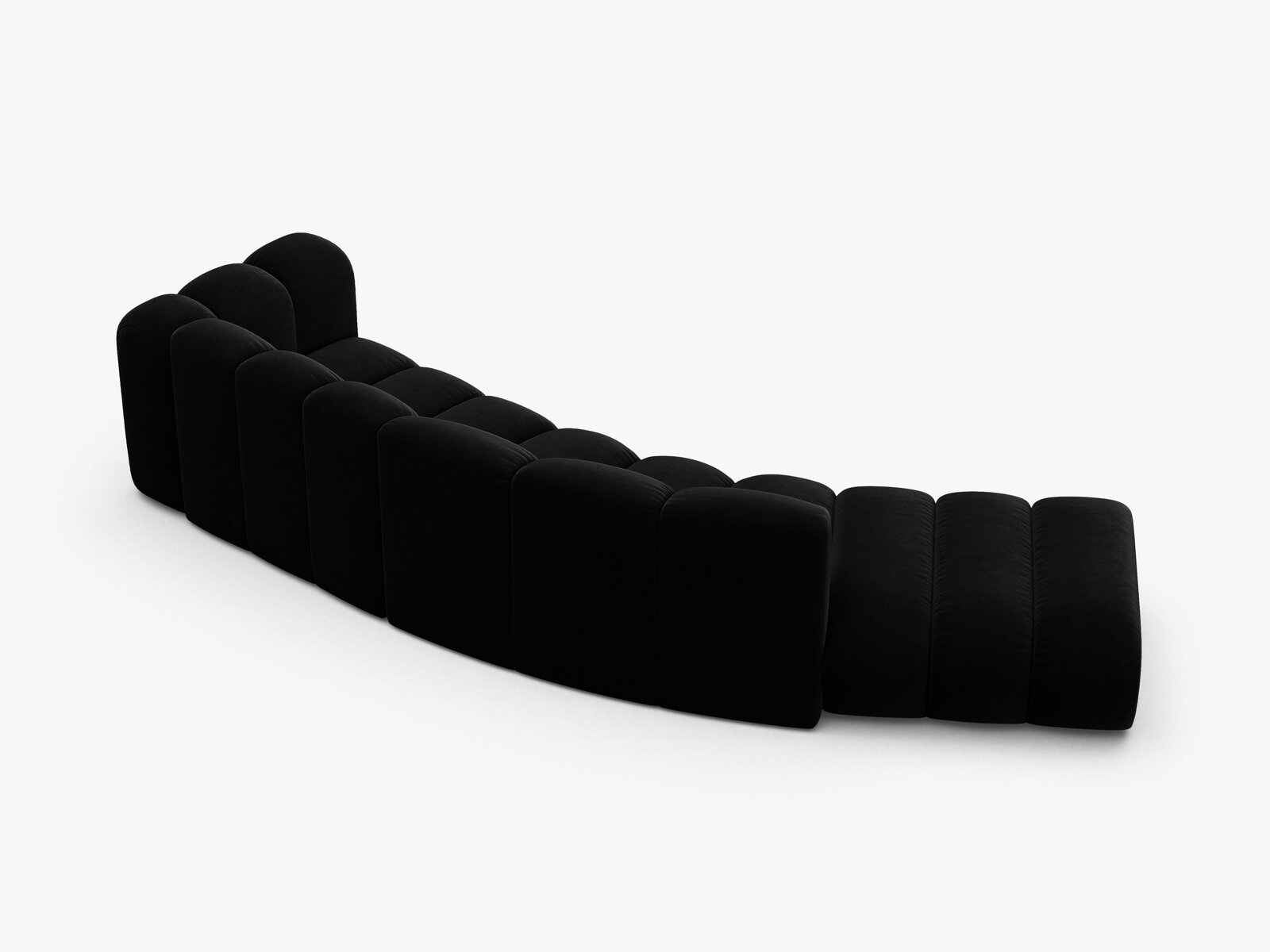 Micadoni Modulares Sofa Lupine 5-Sitzer Samt Venus Schwarz Links