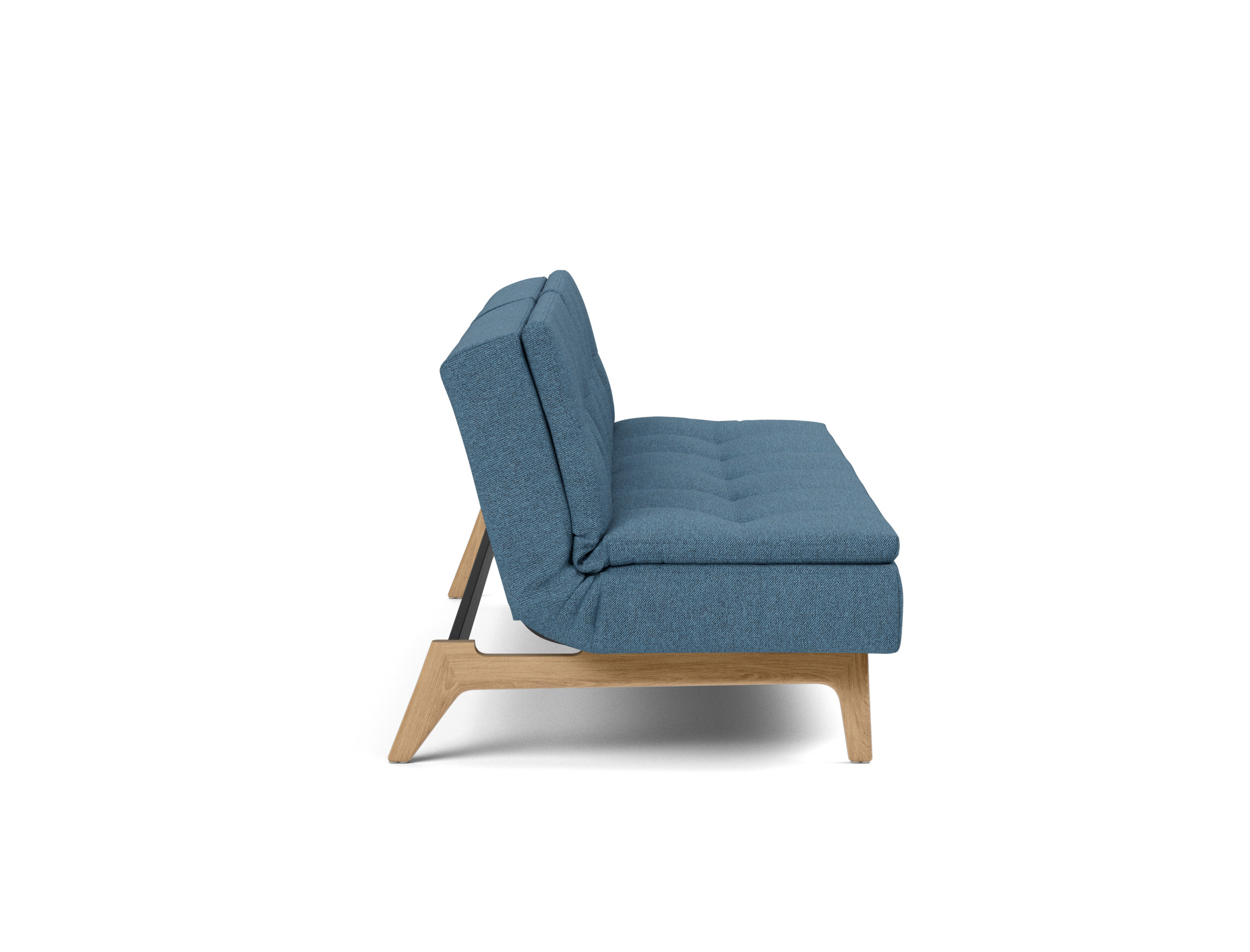 Schlafsofa Dublexo Strukturierter Stoff Weda 302-Weda-Blue Beine Eiche
