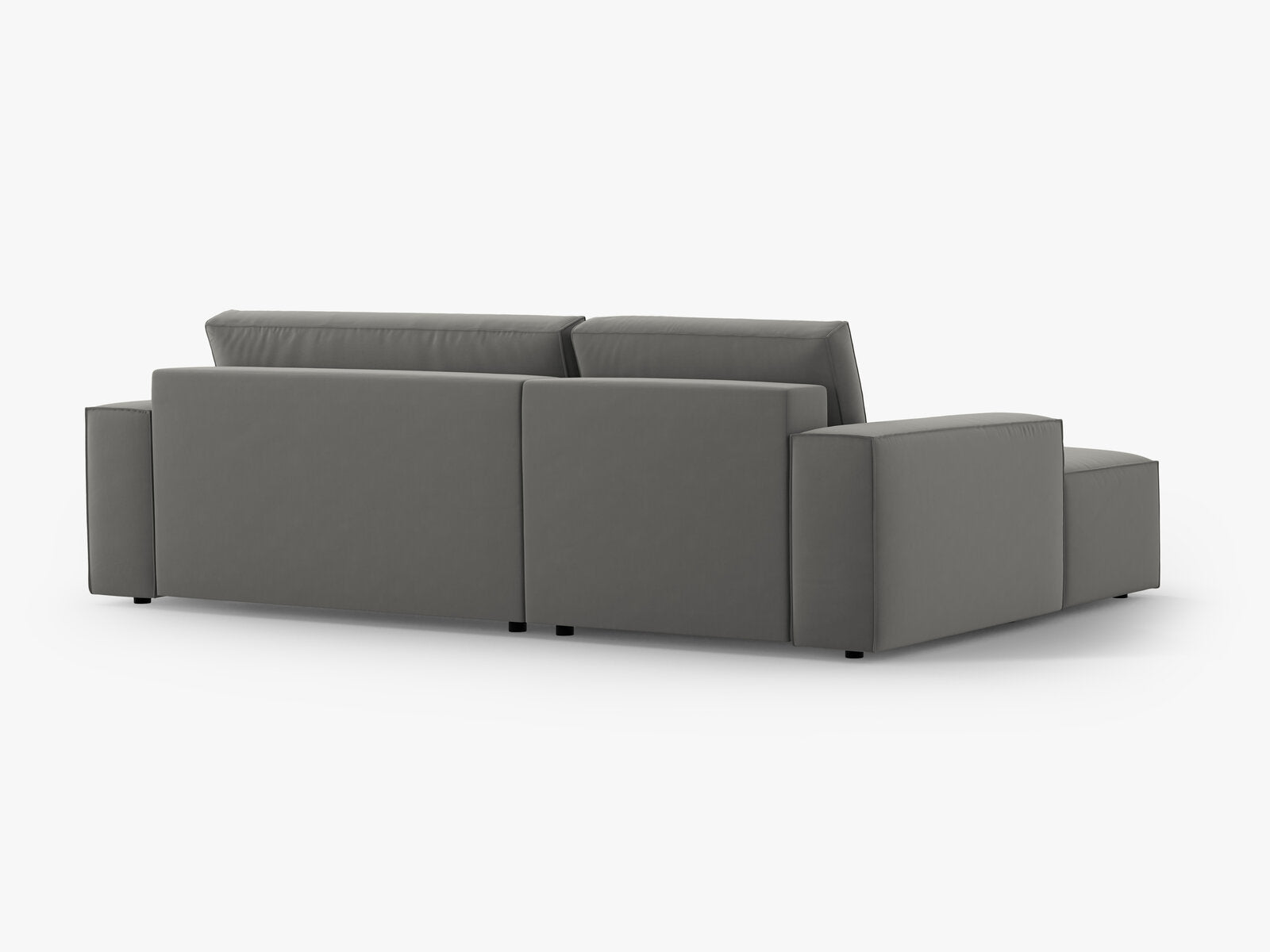 Micadoni Schlaf-Ecksofa Jodie 3-Sitzer Links Samt Hellgrau