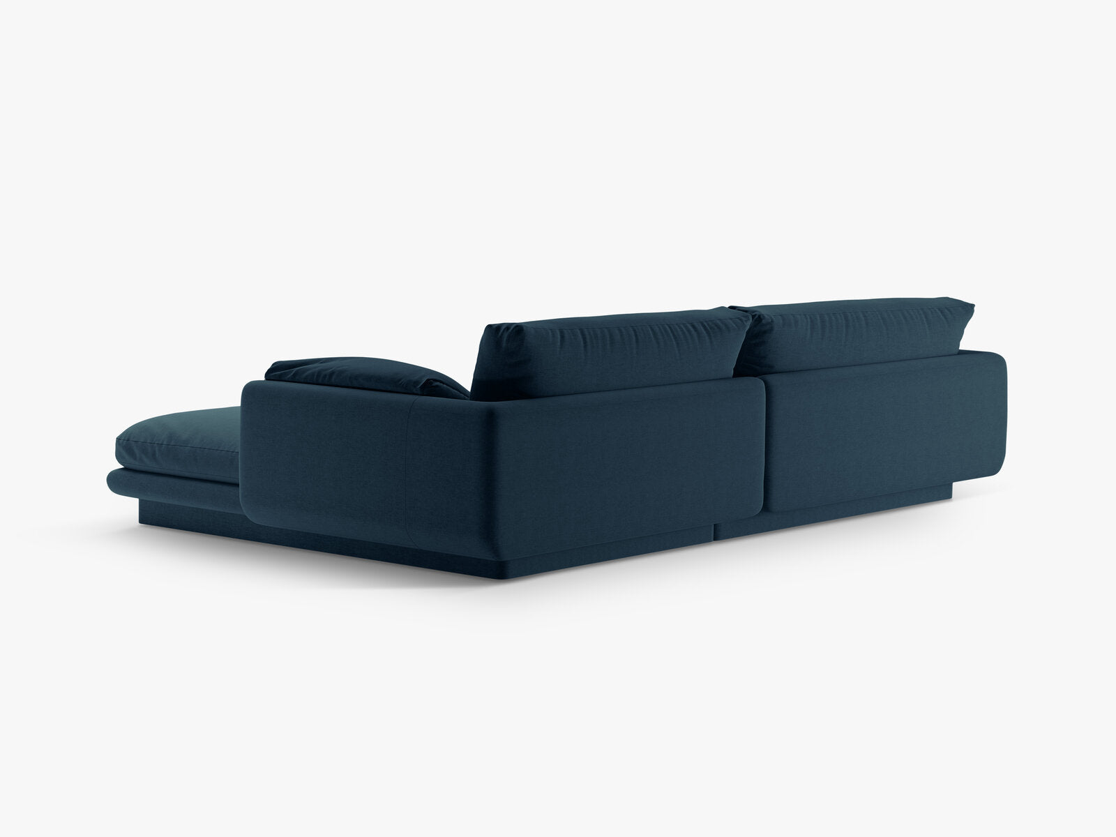 Micadoni Ecksofa Torino 4-Sitzer Links Strukturierter Stoff Marineblau