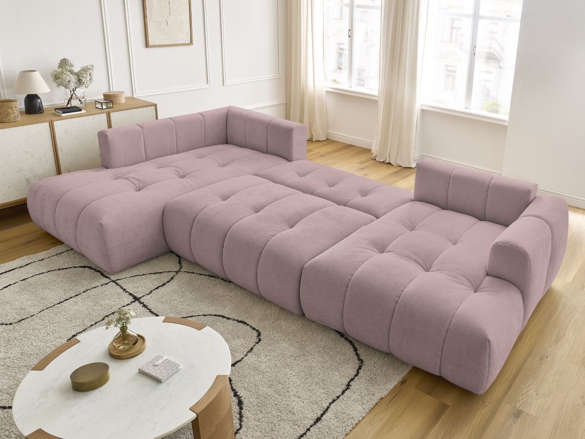 Bobochic Fuji Wohnlandschaft Stoff Rosa Ecke rechts