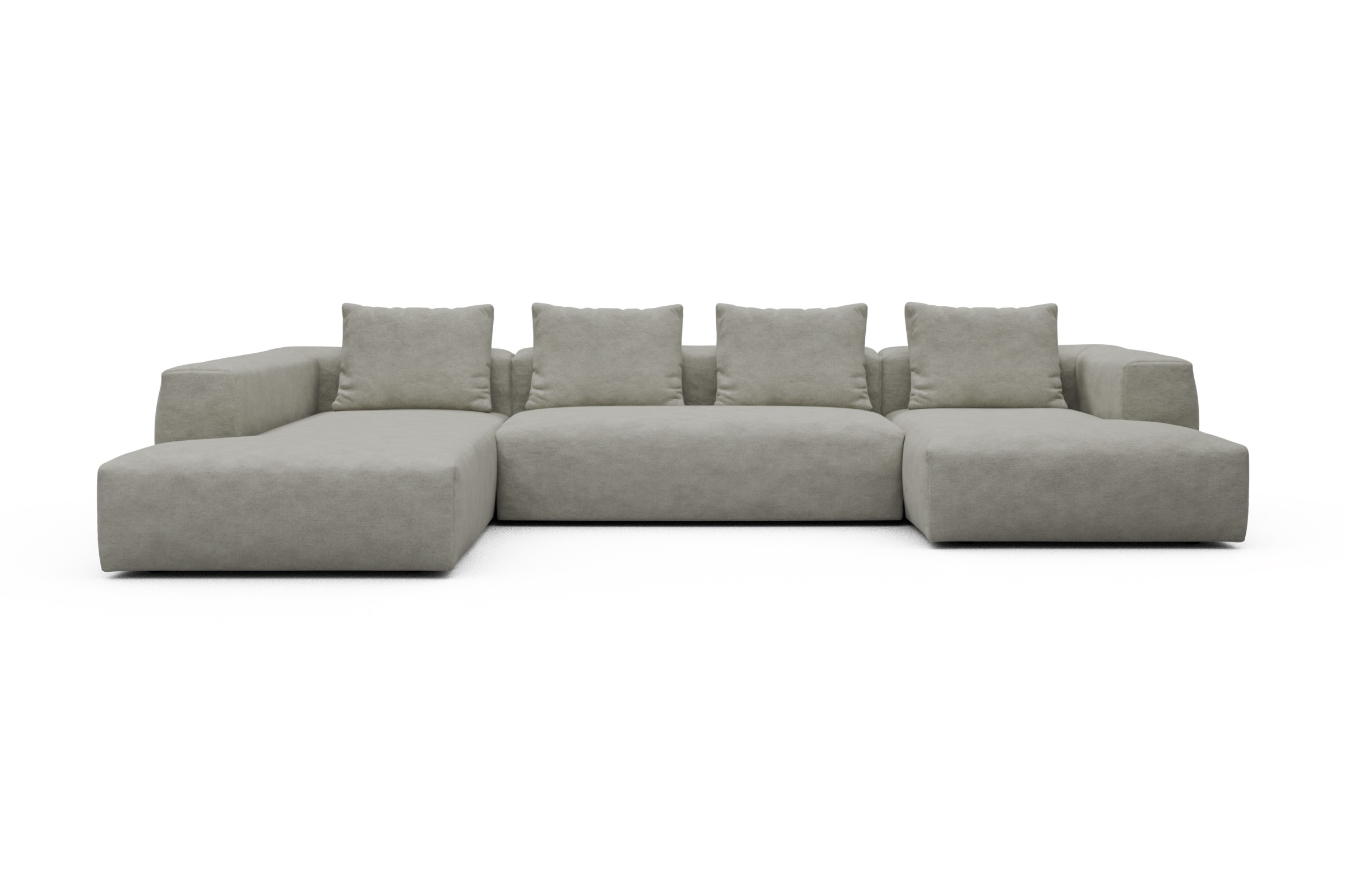 Skandi Home Wohnlandschaft Fred Relax-Ecke links mit 2-Sitzer und Chaiselongue rechts Carreno-Moon-Stone-White moebelfaktor