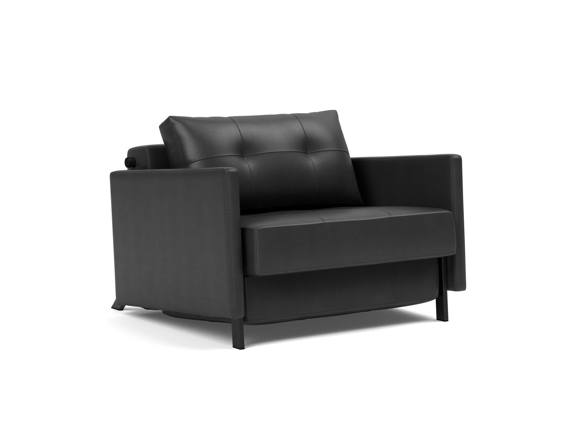 Schlafsessel Cubed 90 mit Armlehnen Lederoptik Faunal 550-Black