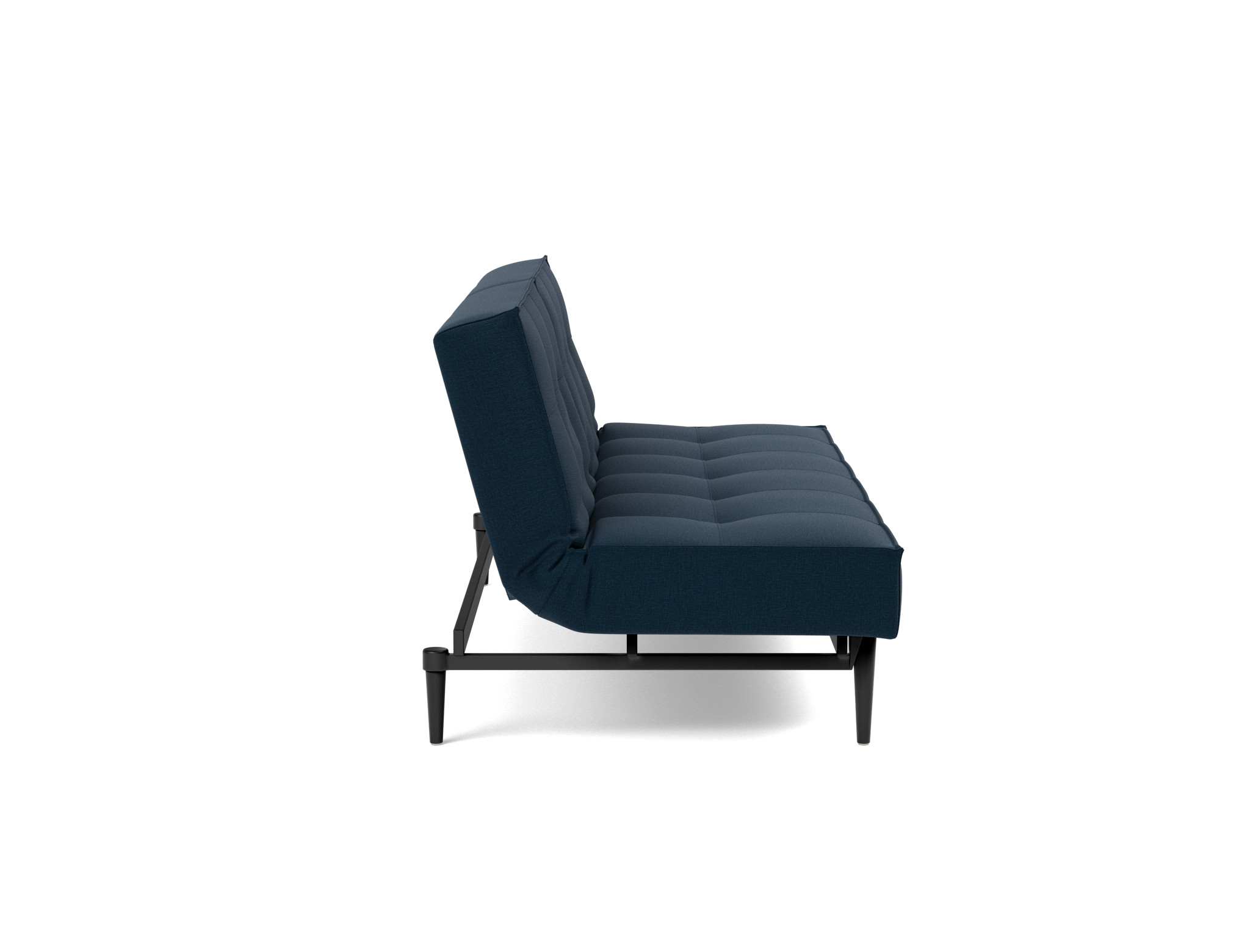 Schlafsofa Splitback Flachgewebe Mixed Dance 528-Blue Beine Styletto Eiche schwarz