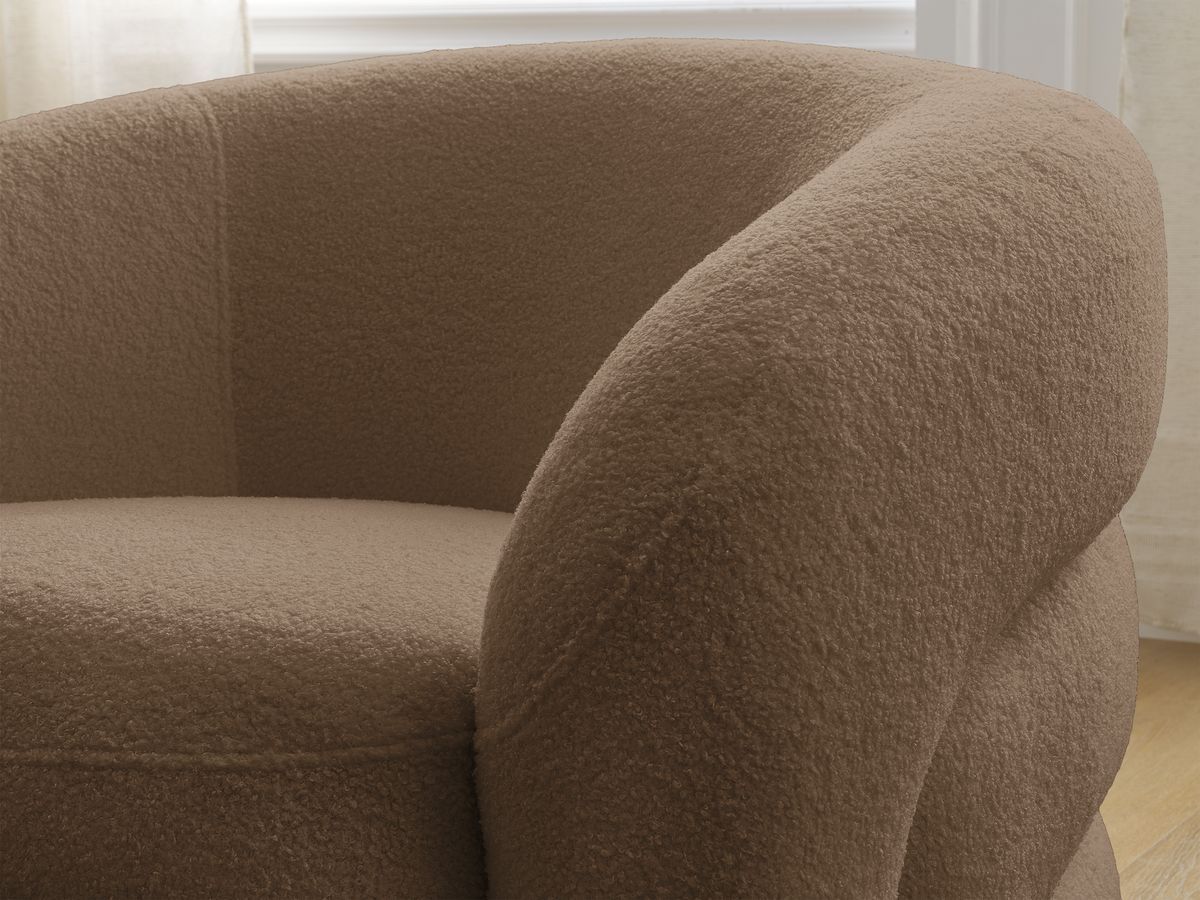 Bobochic Elina Sessel Bouclé-Stoff Braun