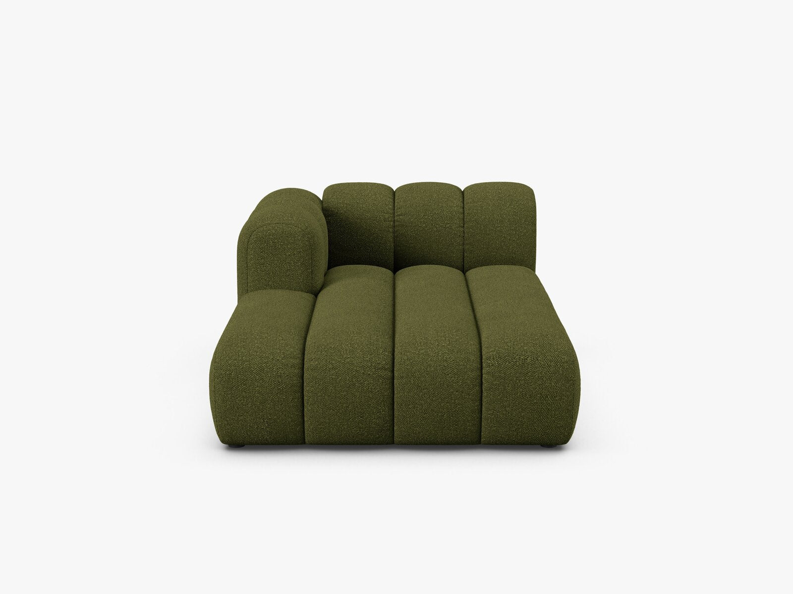 Micadoni Recamiere Lupine 2-Sitzer Links Boucle Baloo Dunkel-Olivgrün